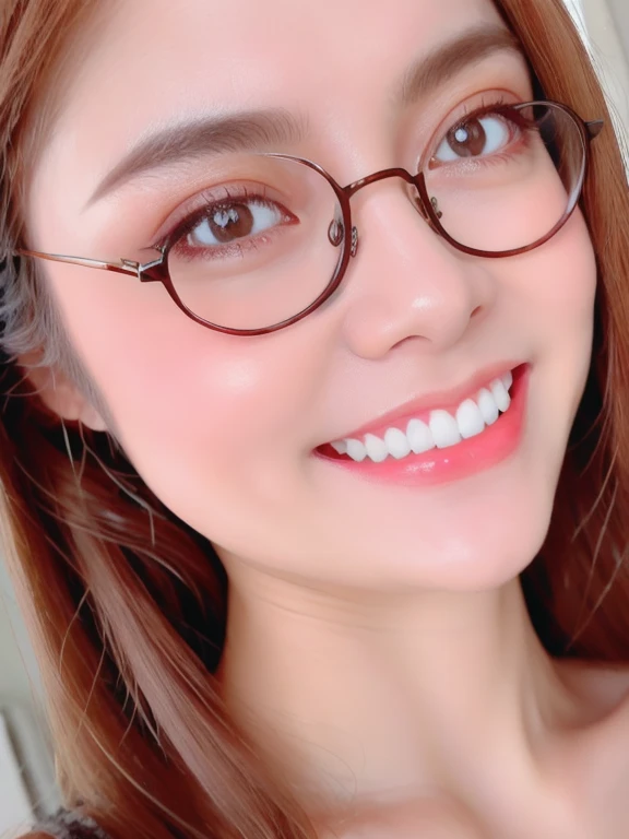 (realistic、masterpiece、Best Quality、8K、highres、high resolution:1.3)、1 girl、Big breasts、glasses、 bikini、looking at viewers、super fine face and eyes、long hair、upper body、
