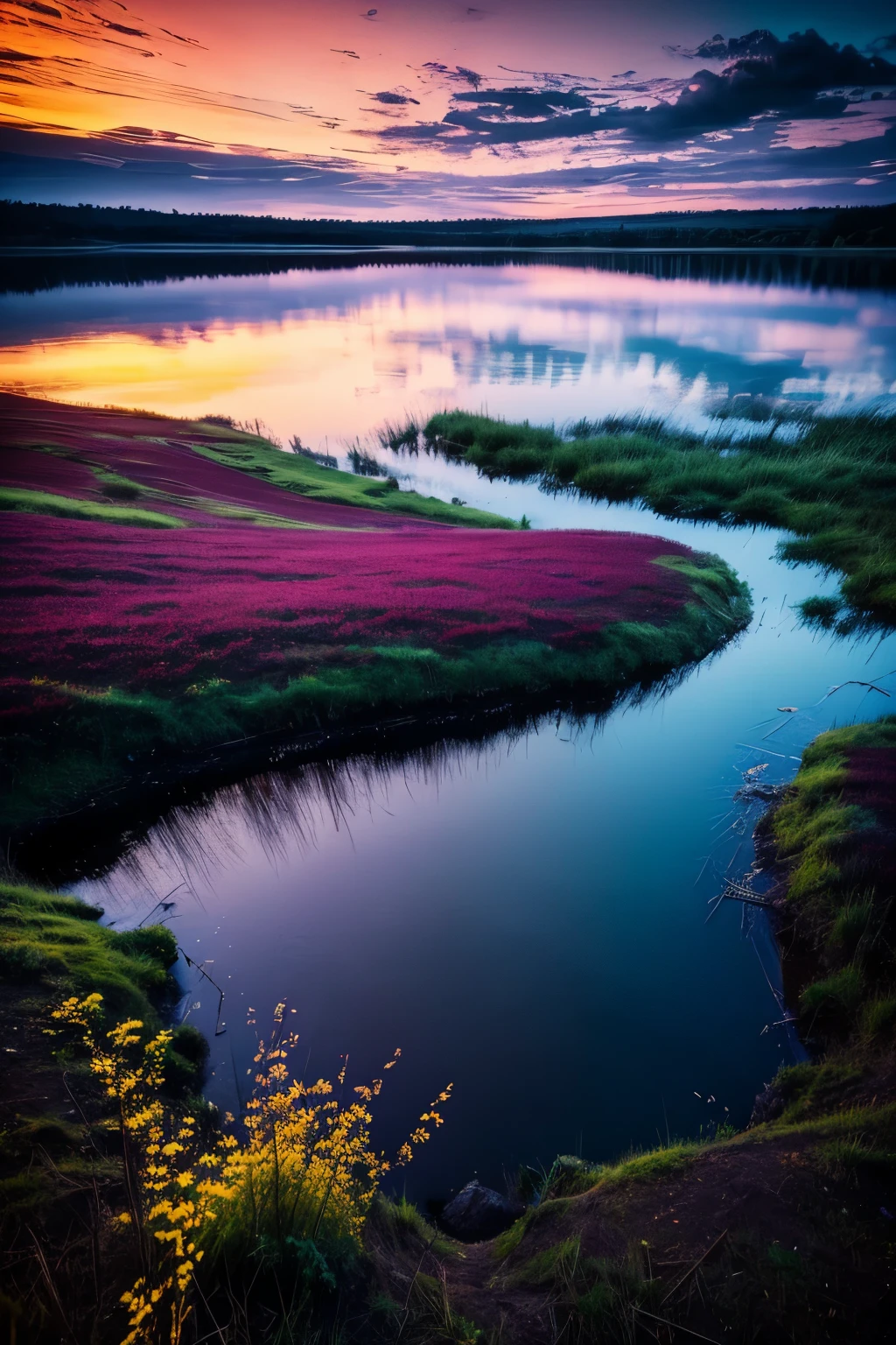 Beautiful colourful landscape, Reflections Landscape photography, stunning sunset, inspired by Photographer Mikko Lagerstedt Creative & Emotional Landscape Photography