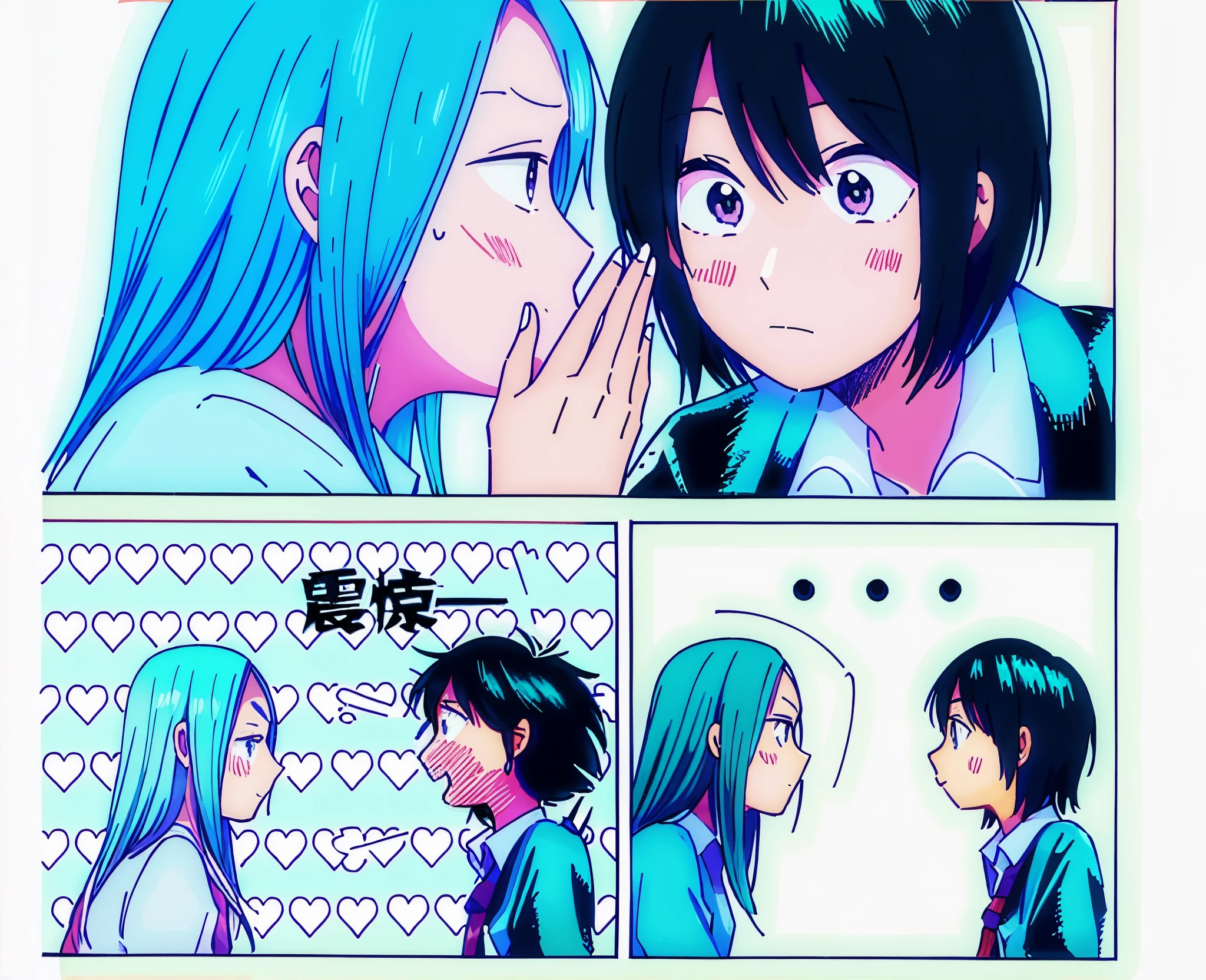 [[[ super detailed, best quality, beautiful, 4K]]], portrait, Modern classrooms, two girls，japanese manga，2D cartoon