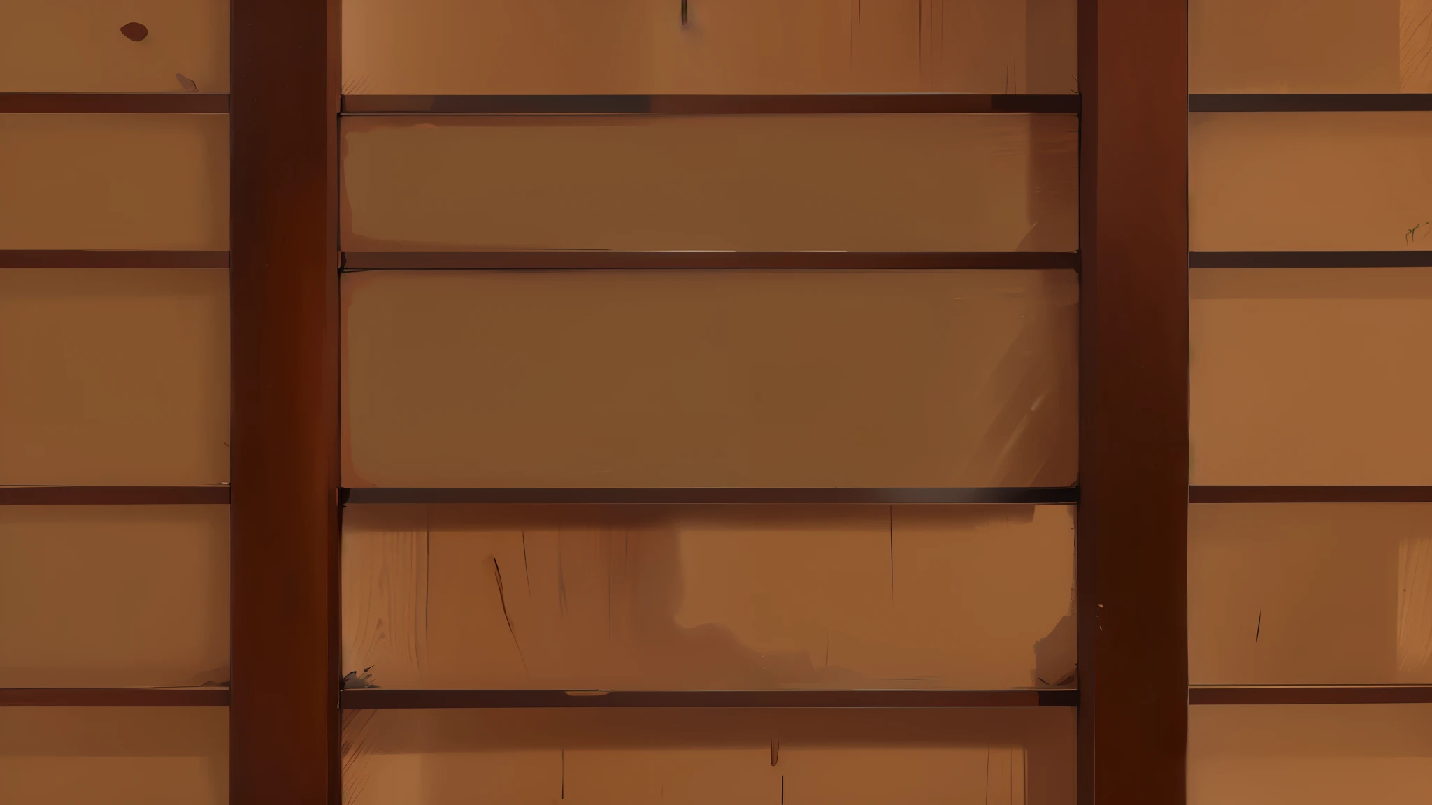 anime style, anime background, there is a picture of a brown wall with a wooden frame, background(solid), wall ], brown background, bar background, library background, worm brown theme, brown palette, untextured, brown colors, random background scene, phone background, heavy shading, deck, chocolate, bookshelf, brown colours, shelf, house background, mostly wood,