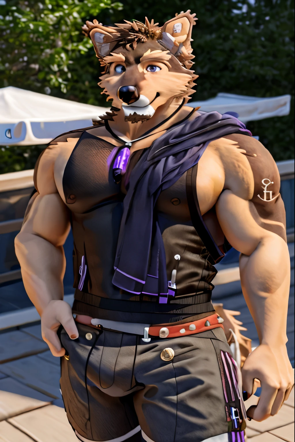 Pubraseer, Dog, Muscular, Handsome, Good Looking, Casual Set, Exercising, Hot, Park Background