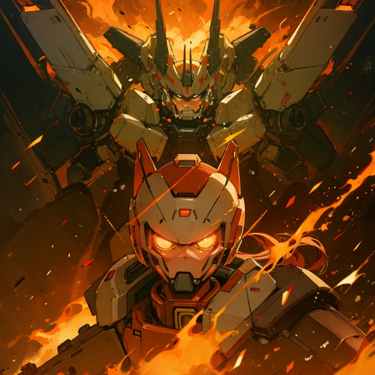 Mecha Warrior,fire,war