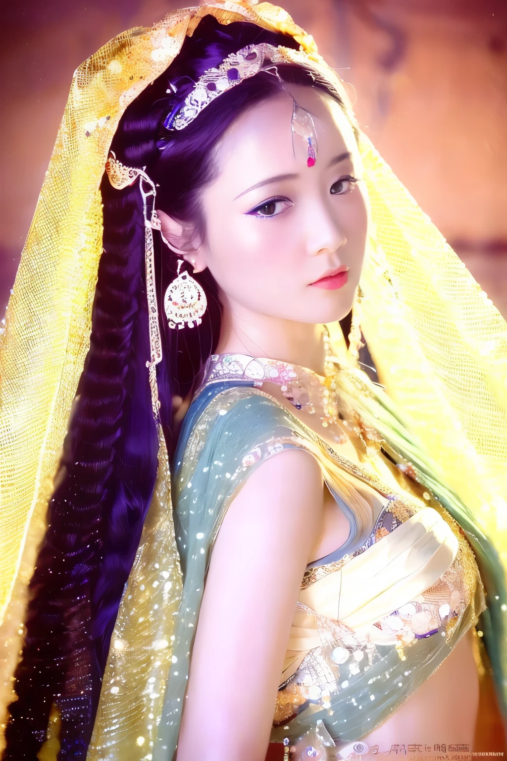 masterpiece,(best quality:1.3),ultra high res,raw photo,detailed skin,beautiful lighting,(realistic,photo-realistic:1.4),1girl,dunhuang,
