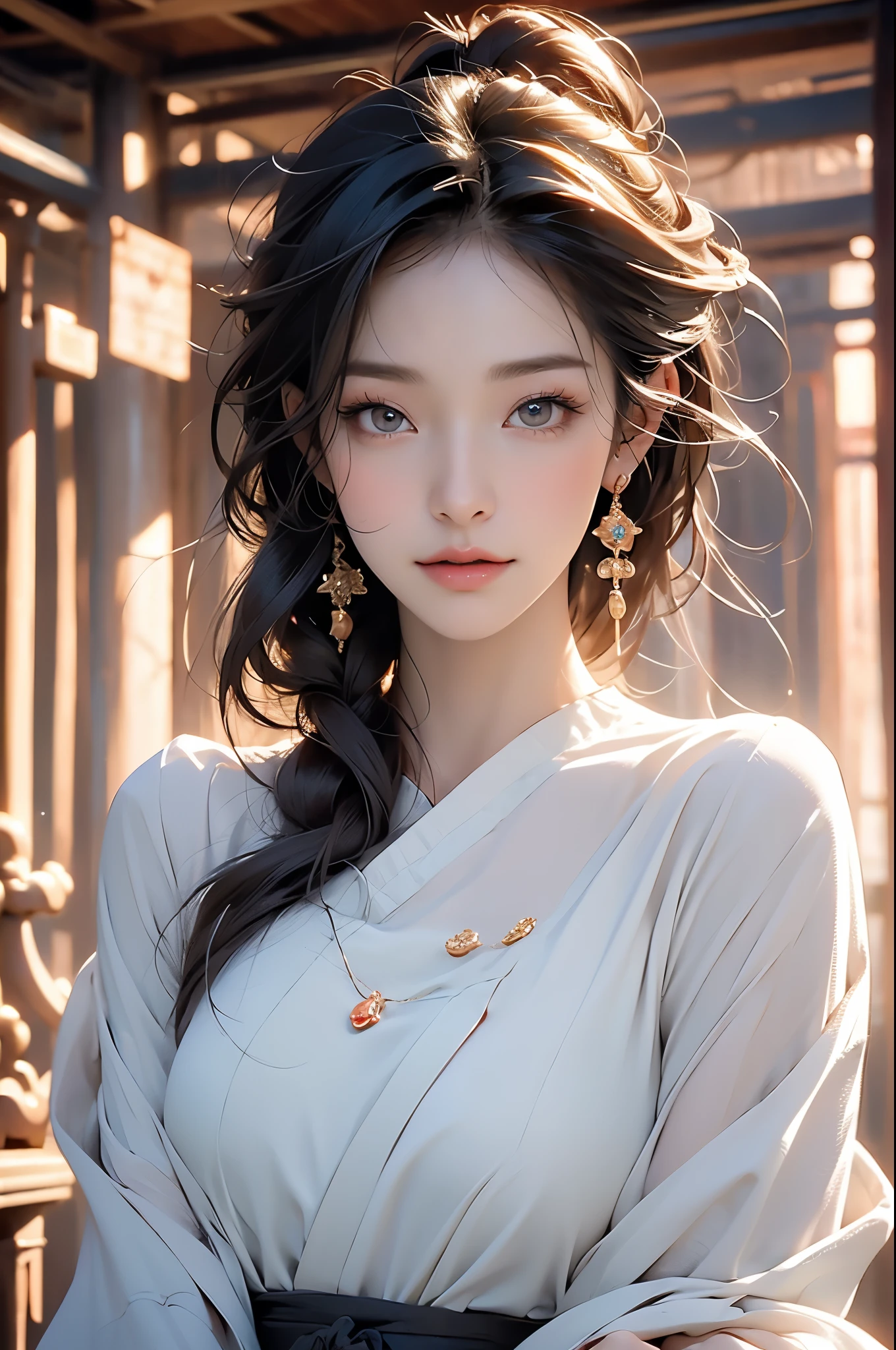 best quality, masterpiece, Close-up of oriental beauty, Need for beauty, Asian, dragon, Game CG, 《Paradise 2》style, yun ling, Close-up of people, Character close-up, inspired by Li Mei-shu, Character close-up, Hirase Jinyao, female characters, Inspired by Lan Ying, 《shadowbringer》, (perfect face), (Exquisite and beautiful facial features), (beautiful eyes), (pointed nose), The face is super delicate, exquisite eyes, double eyelids, pretty face, (Photorealistic: 1.3), Lovely,Naked trench (huge breasts:1.2),wet skin((rogue))Cool atmosphere