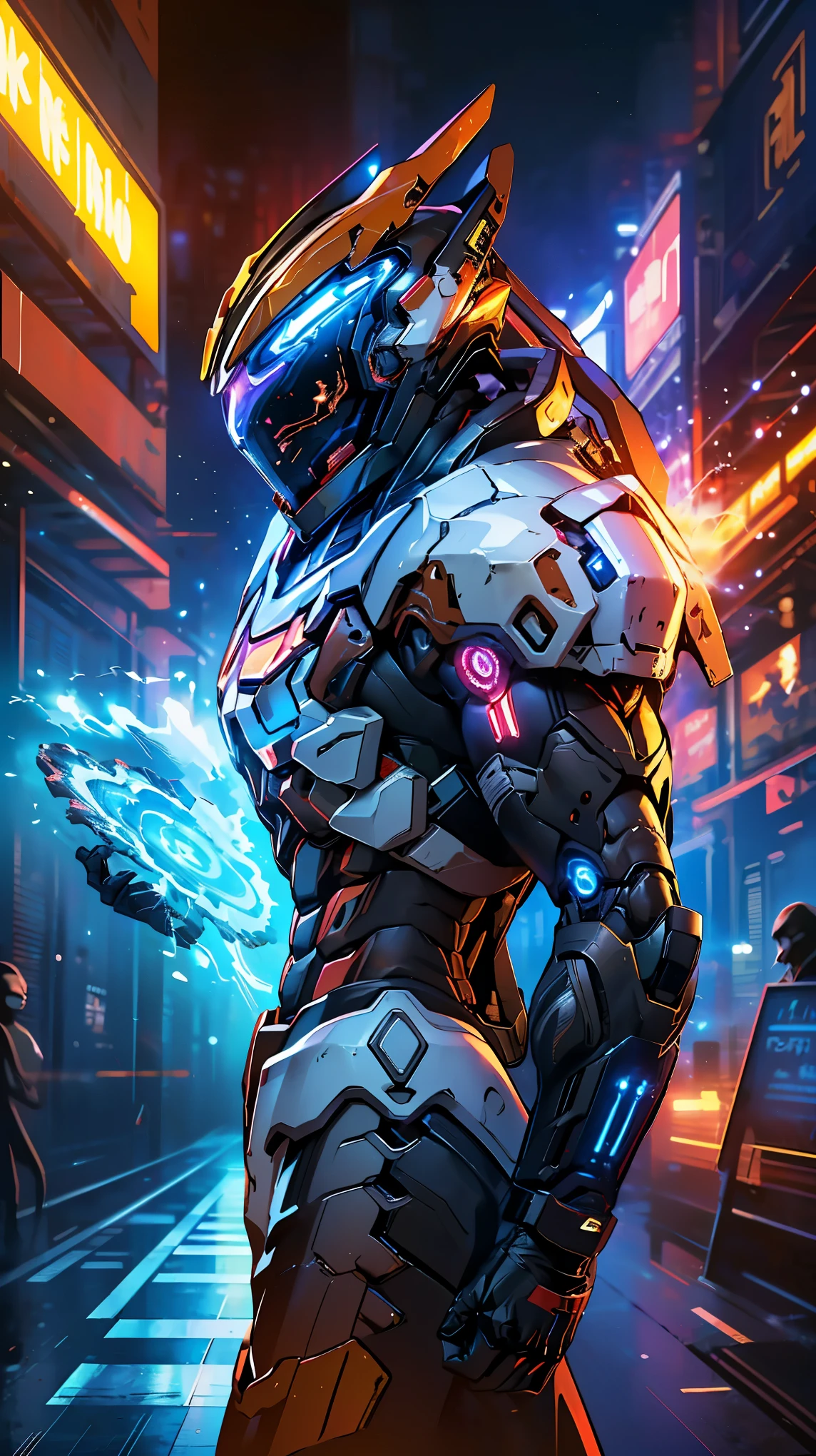 (8K, RAW photo, 最high quality, masterpiece:1.2), High-definition RAW color photo, Professional photo shoot, cinematic light, detailed robot in outer space, mecha suit, advanced technology, Metallic body, hall々and presence, glowing red eyes, elaborate design, Smooth and streamlined body, Attitude control in zero gravity, heavy weapon equipment, vast background of stars and galaxies, (((interstellar battle scene, Dynamic and lively composition, Colorful nebulae, cosmic ray particles, explosion and energy blast))), background bokeh, high quality, surreal, bright colors, ((very detailed, photo shoot)),
