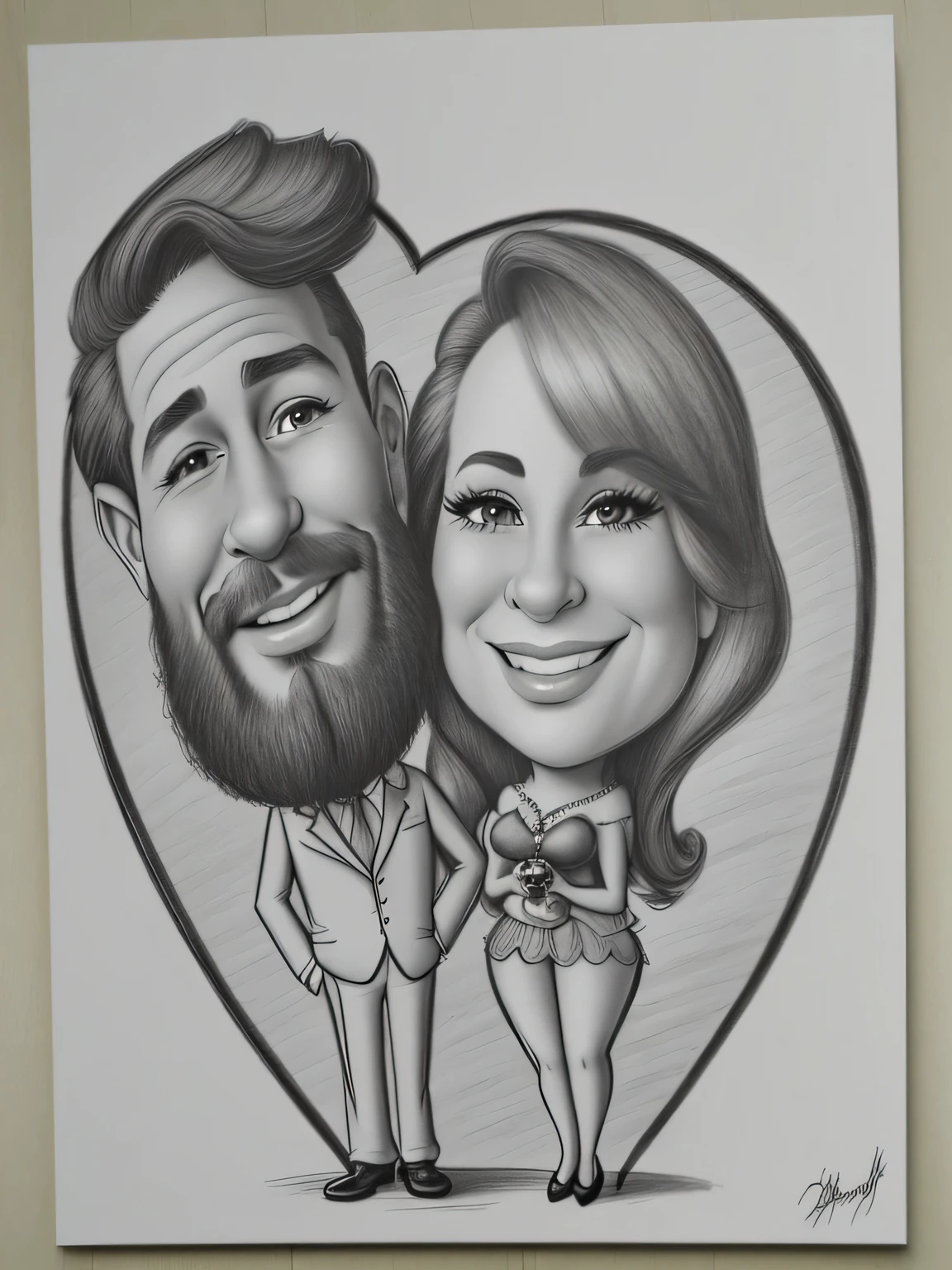 cartoon of a man and a woman next to each other in front of a heart, in cartoon style, caricatural, arte digital dos desenhos animados, Casal feliz, arte dos desenhos animados, Cartoon style illustration, caricature illustration, retrato de casais, desenho animado de arte digital, charicatura, retrato de casal, estilo caricatura, par, romantic couple, Homem e mulher apaixonados, caricatura!!!