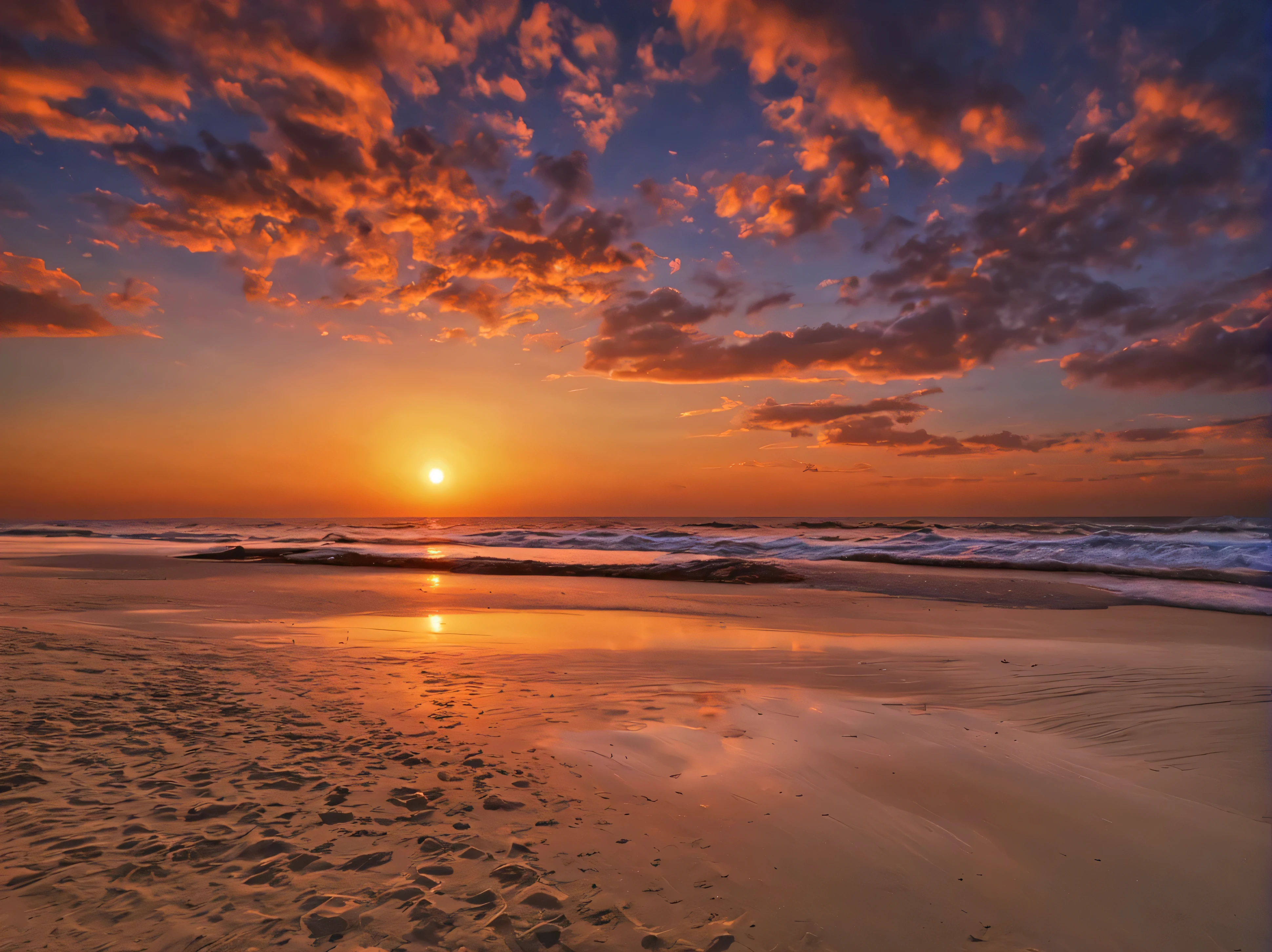 Hermoso atardecer en la playa. Calidad ultra de imagen.