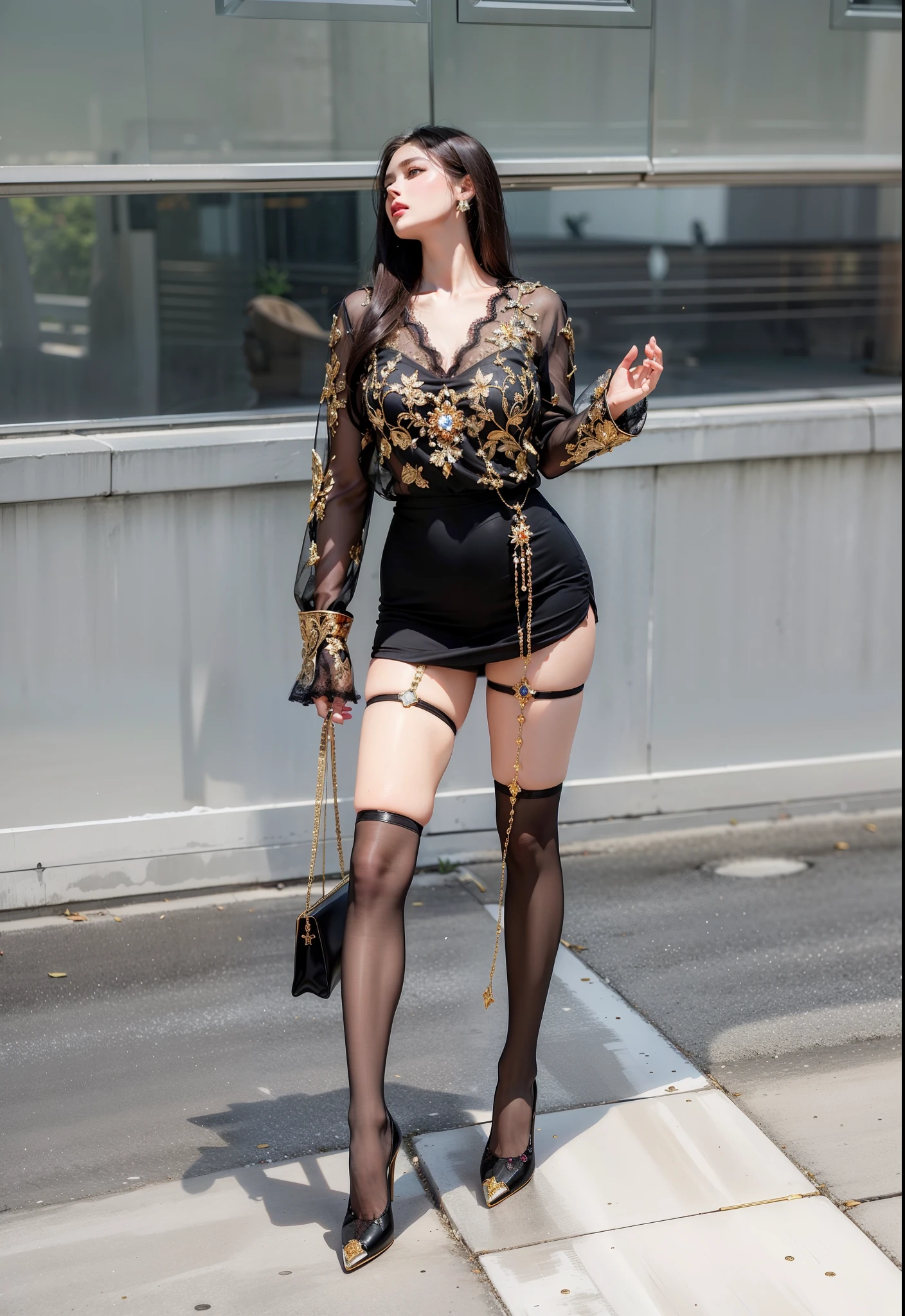 Royal sister,exquisite eyes,Detailed facial expressions,mature body,tall figure,number,Leg length,4K,HD,Sensual,White translucent lace,Fair and plump figure,pretty face,Little cherry mouth,beautiful and delicious(3D royal sister),Gorgeous dress encrusted with gemstones crystal gold diamonds,Gold heels