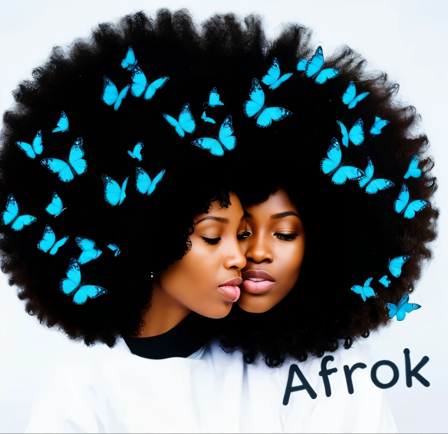 2 african woman with eyes and mouth closed