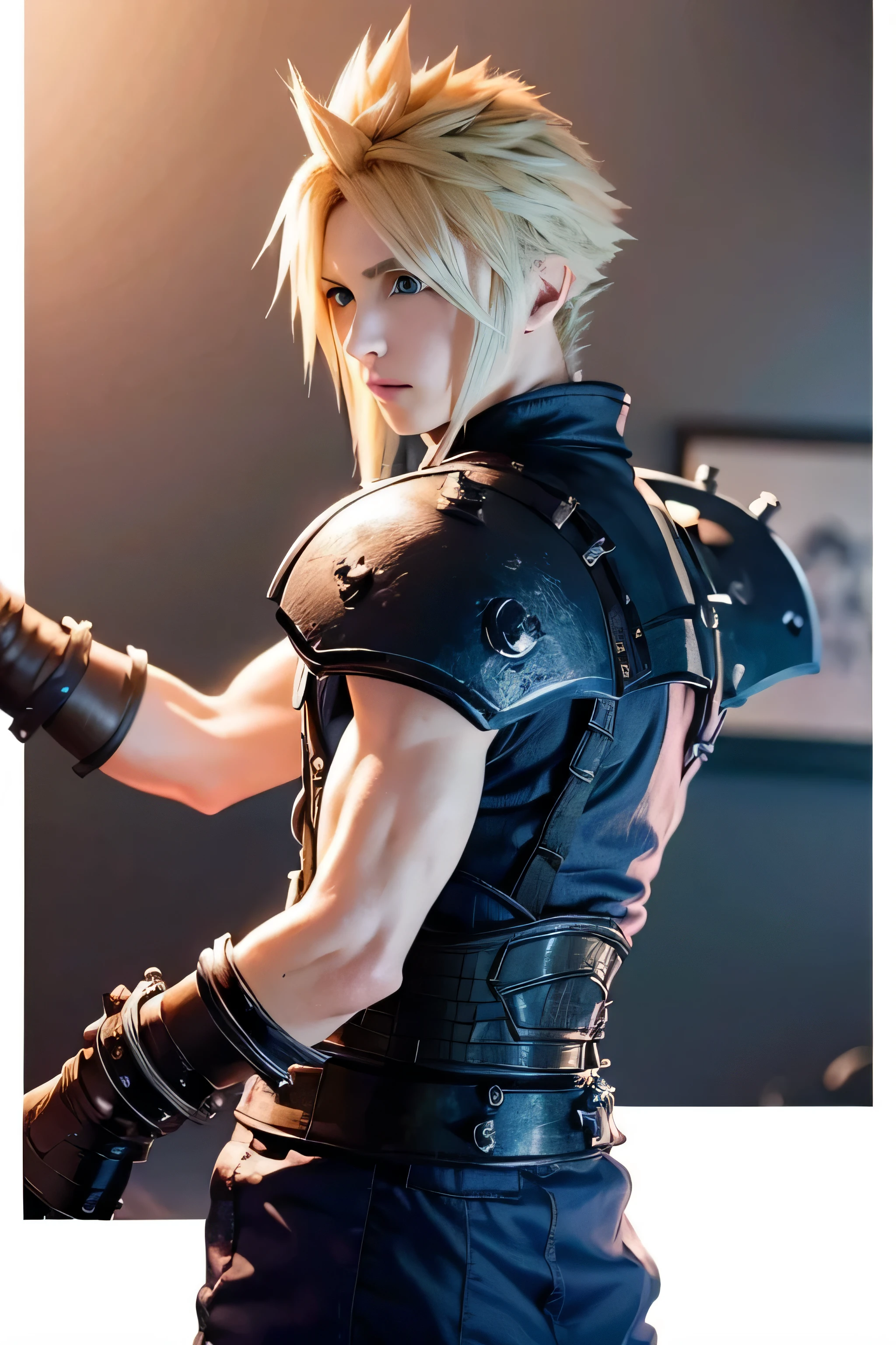 cloud strife final fantasy VII remake, front view