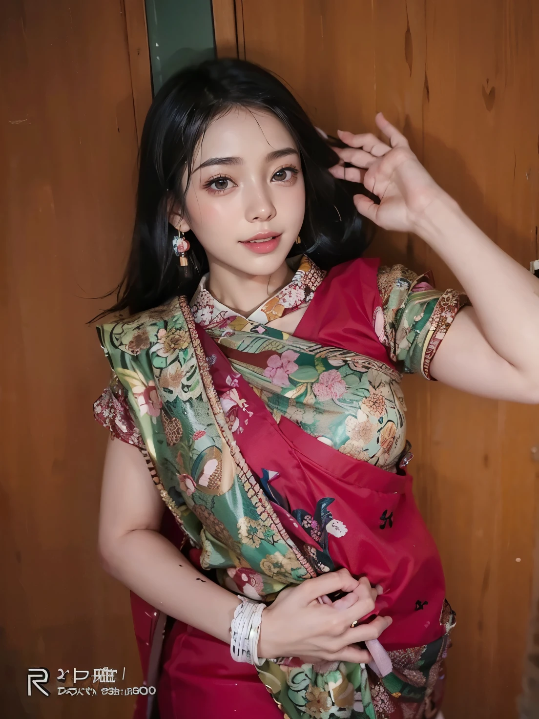 ((Japanese pattern underwear)), ((panties focus)), Japanese-style izakaya, Smiling smile, (The FW), 1womanl, 独奏, 24 year old, 7headed body, (Ideal ratio body proportions), (Composition from head to thigh), erectile nipple, Sexy body, Wet, short-hair, Dark hair, , A slender, Small buttocks, beauty legs, Skinny Legs, surrealism, Cinematic lighting, depth of fields, One-person viewpoint, F/1.8, 135 mm, nffsw, masutepiece, ccurate, ((Anatomically correct)), Textured skin, Super Detail, high details, High quality, awardwinning, Best Quality, hight resolution, 8K