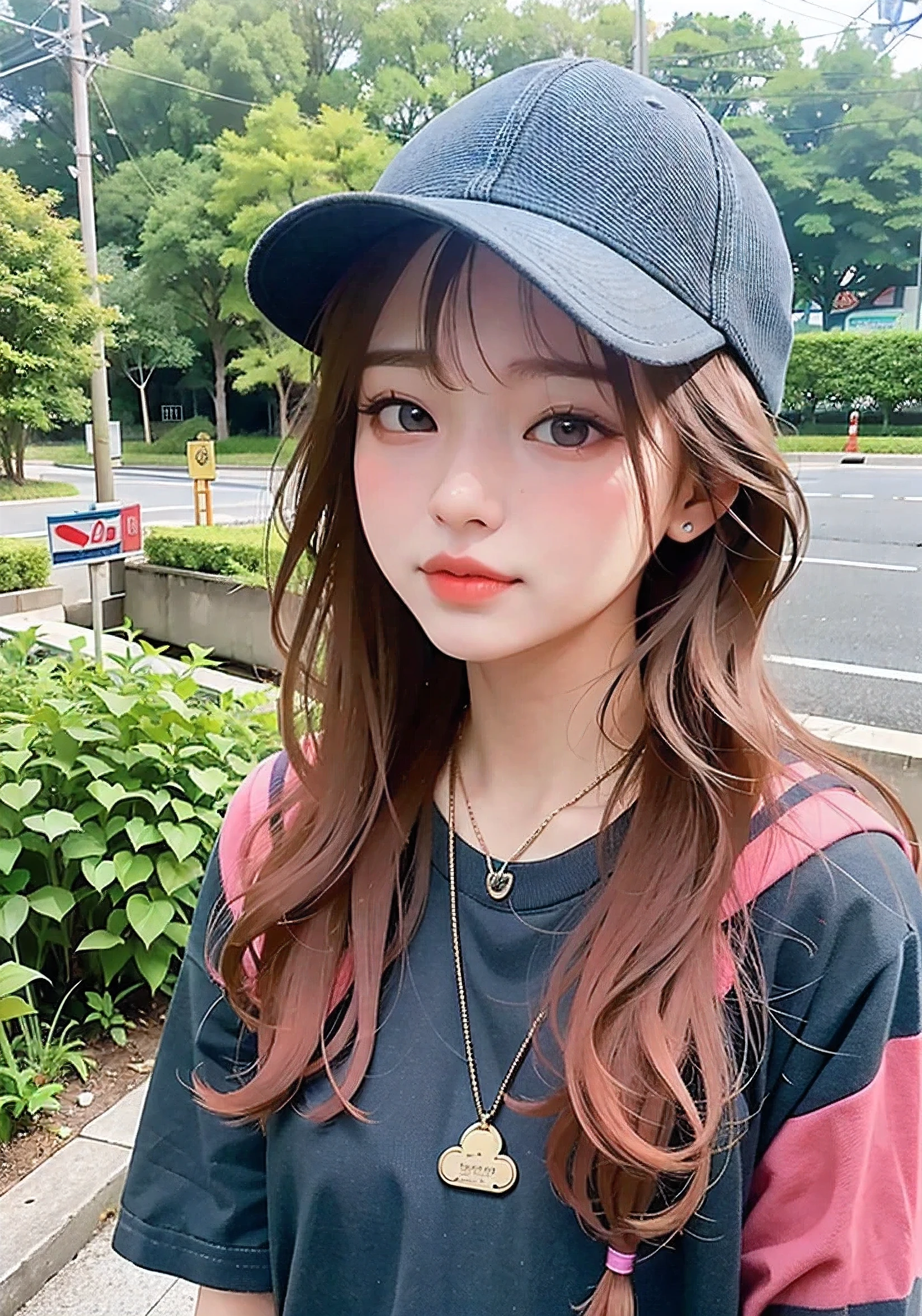ผู้หญิง24 years old อาราฟสวมหมวกและสร้อยคอยืนอยู่หน้าแม่น้ำ., My name is Chandra.., 24 years old, A cute girl with a sweet Asian face.., young asian girl, 24 years old,Walking in Bangkok,Capital