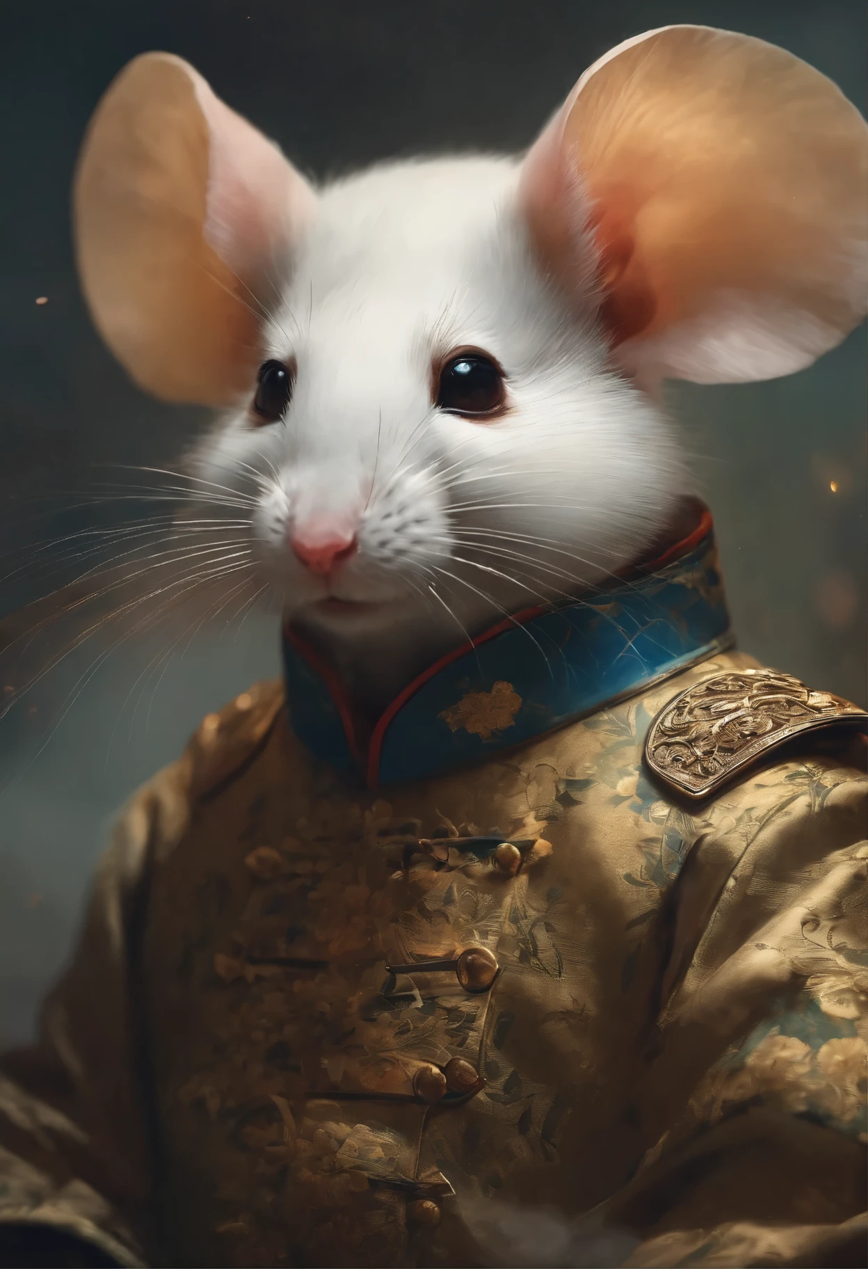 Perfect centering, Cute mouse, Qing Dynasty official uniform, Wearing sunglasses,, cheerfulness, Bowed posture, Abstract beauty, Centered, Looking at the camera, Facing the camera, nearing perfection, Dynamic, Highly detailed, smooth, Sharp focus, 8K, high definition resolution, illustration, Art by Carne Griffiths and Wadim Kashin, White background