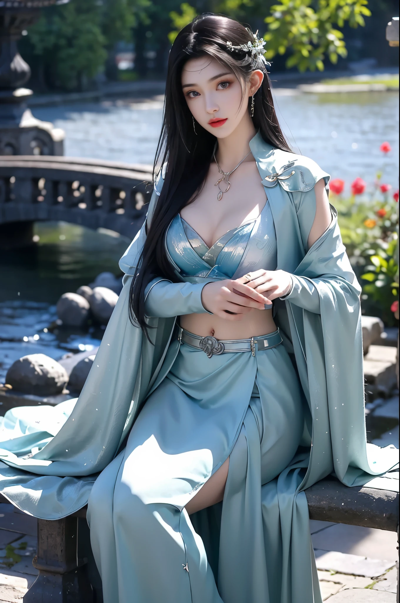 In the depths of Wonderland，The moonlight falls like water，foggy room，The figure of the heroine is vaguely visible，Just like the fairy in the painting，Beautiful big breasts而又带着一丝mystery的色彩。Her face is beautiful and delicate，Like finely carved jade，Showing otherworldly beauty。The eyebrows are picturesque，Long eyebrows to temples，The waves in my eyes are like twinkling stars，Show the light of perseverance and wisdom。The bridge of the nose is straight，Lip color like cherry，The slightly raised corners of the mouth reveal confidence and calmness。Her face is well defined，The skin is as fair as jade，Reveals a healthy glow，Not like a fairy&#39;Don’t eat the fireworks of the world。Her makeup is light and delicate，Not too much embellishment，But enough to show her temperament and charm。Light-colored foundation brings out the transparency of the skin，A light eyebrow pencil outlines her perfect eyebrow shape，Eye makeup is eye shadow and eyeliner，Make her eyes brighter and more energetic。嘴唇涂上grace的口红，Adds a bit of charm and sophistication。她的衣服grace别致，Wearing white clothes to win the snow，Clothes flutter，It seems like it will be blown up by the wind at any time，drifting into the distance。Beautifully embroidered patterns on clothes，既不失grace，Also showed her extraordinary skills。A wide belt is tied around the waist，There is a crystal clear jade pendant hanging on it，Rocking with her movements。Her hair is tied back casually，Secure it with a hosta，A few strands of hair are fluttering gently in the wind，Adds a bit of softness。Her figure is looming in the fairyland，宛如一道Beautiful big breasts的风景线，attracted everyone&#39;s attention。She seems to be an elf in fairyland，Beautiful big breasts、grace、mystery、and full of power。
