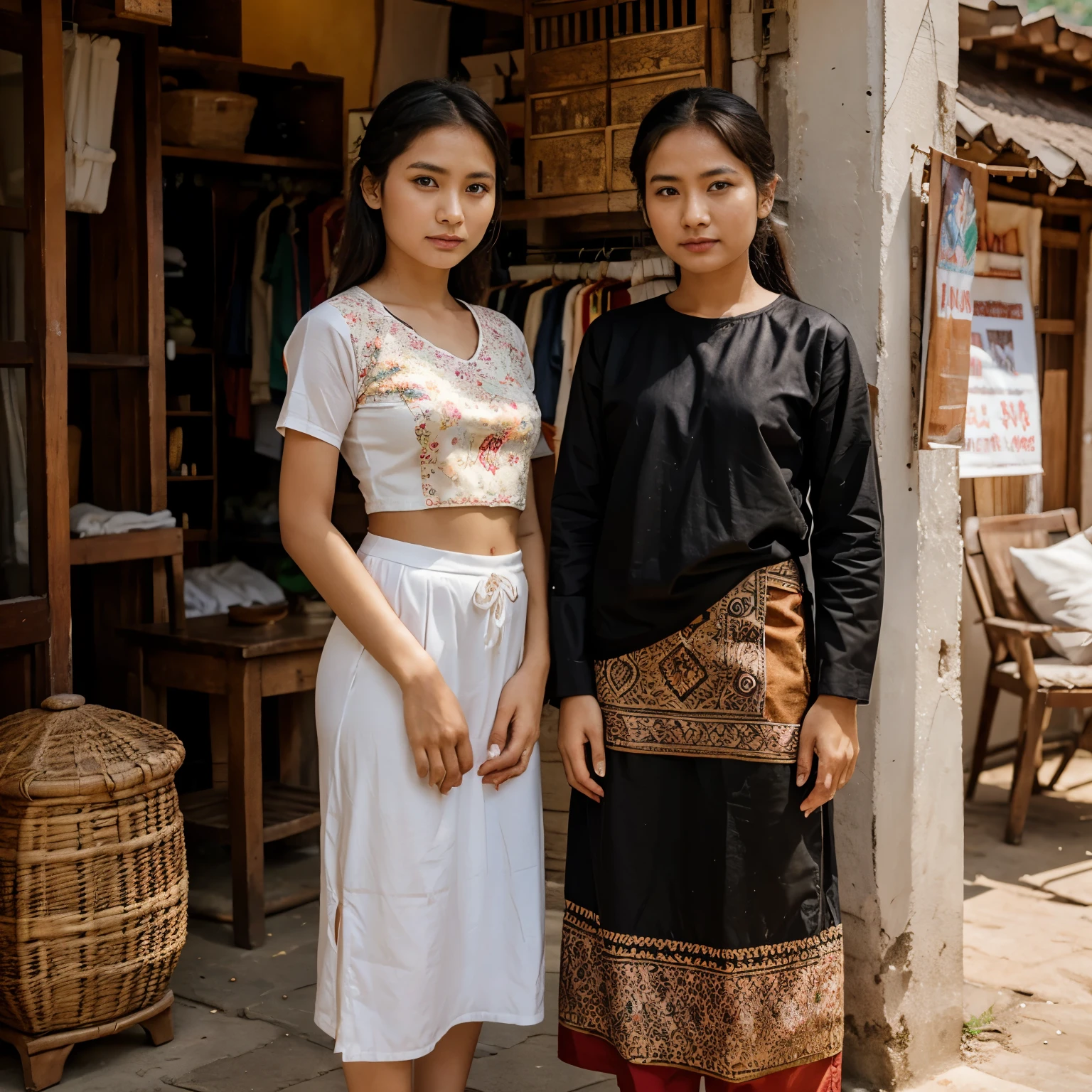 Myanmar culture clothing with a girl