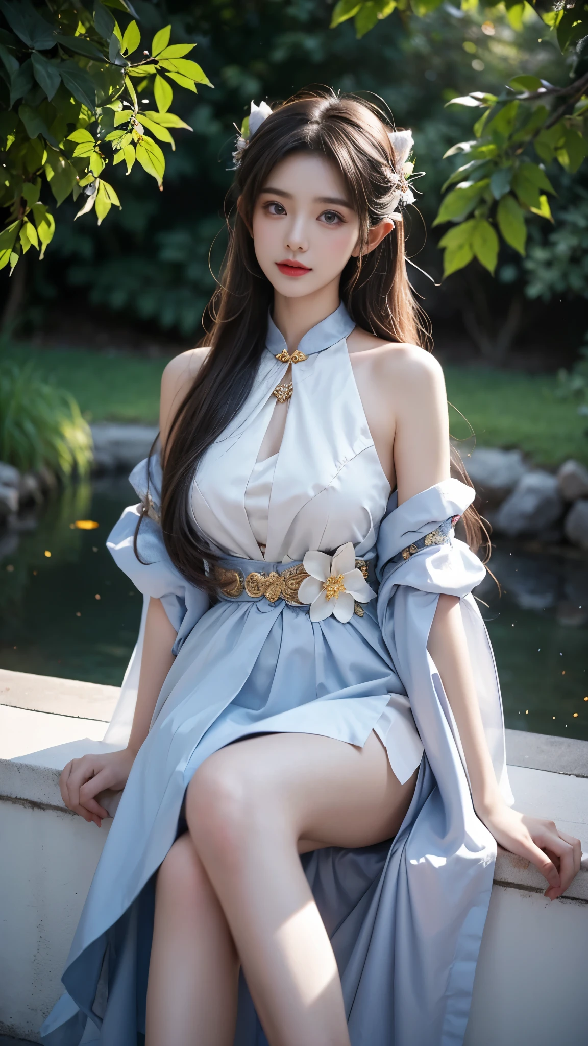 In the depths of Wonderland,The moonlight falls like water,foggy room,The figure of the heroine is vaguely visible,Just like the fairy in the painting,Slender sexy legs,Very nice legs,Beautiful big breasts而又带着一丝mystery的色彩。Her face is beautiful and delicate,Like finely carved jade,Showing otherworldly beauty。The eyebrows are picturesque,Long eyebrows to temples,The waves in my eyes are like twinkling stars,Show the light of perseverance and wisdom。The bridge of the nose is straight,Lip color like cherry,The slightly raised corners of the mouth reveal confidence and calmness。Her face is well defined,The skin is as fair as jade,Reveals a healthy glow,Not like a fairy'Don’t eat the fireworks of the world。Her makeup is light and delicate,Not too much embellishment,But enough to show her temperament and charm。Light-colored foundation brings out the transparency of the skin,A light eyebrow pencil outlines her perfect eyebrow shape,Eye makeup is eye shadow and eyeliner,Make her eyes brighter and more energetic。嘴唇涂上grace的口红,Adds a bit of charm and sophistication。她的衣服grace别致,Wearing white clothes to win the snow,Clothes flutter,It seems like it will be blown up by the wind at any time,drifting into the distance。Beautifully embroidered patterns on clothes,既不失grace,Also showed her extraordinary skills。A wide belt is tied around the waist,There is a crystal clear jade pendant hanging on it,Rocking with her movements。Her hair is tied back casually,Secure it with a hosta,A few strands of hair are fluttering gently in the wind,Adds a bit of softness。Her figure is looming in the fairyland,宛如一道Beautiful big breasts的风景线,attracted everyone's attention。She seems to be an elf in fairyland,Beautiful big breasts、grace、mystery、and full of power。