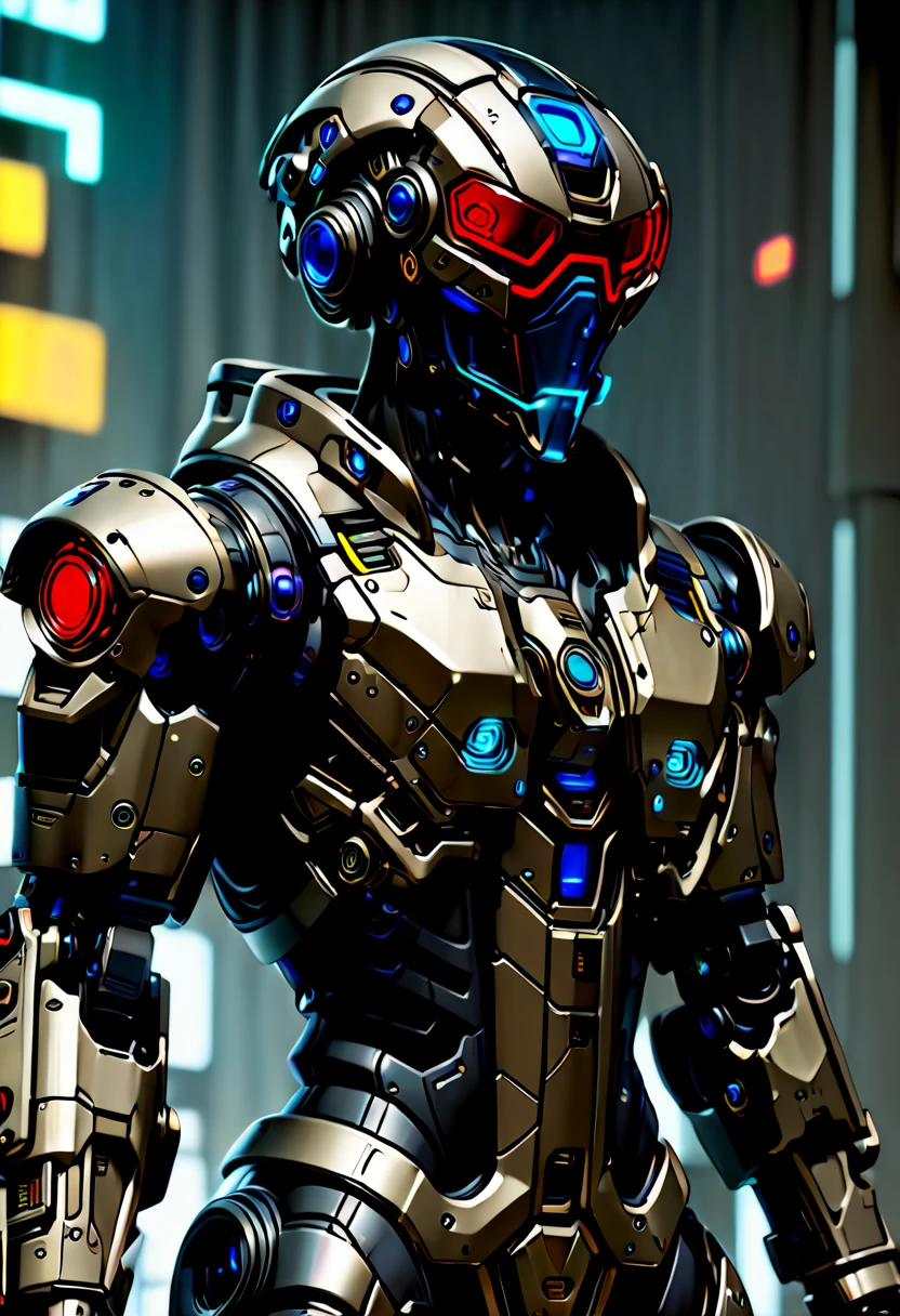 （Full body image），cyberpunk characters，middle，(A futuristic sci-fi warrior wearing a white mechanical suit lies on his side in the snow，Holding a high-tech sniper rifle to aim at the target，Made of vibranium，Fine machinery，electric wire，gear，Luxurious texture，White hood，mask，White camouflage uniform，Blue glowing goggles，mask），heavy snow，in the forest，snowfield，（global illumination、Ray tracing、human development report、Unrealistic rendering、Rational design、masterpiece、best quality、ultra high definition、light）