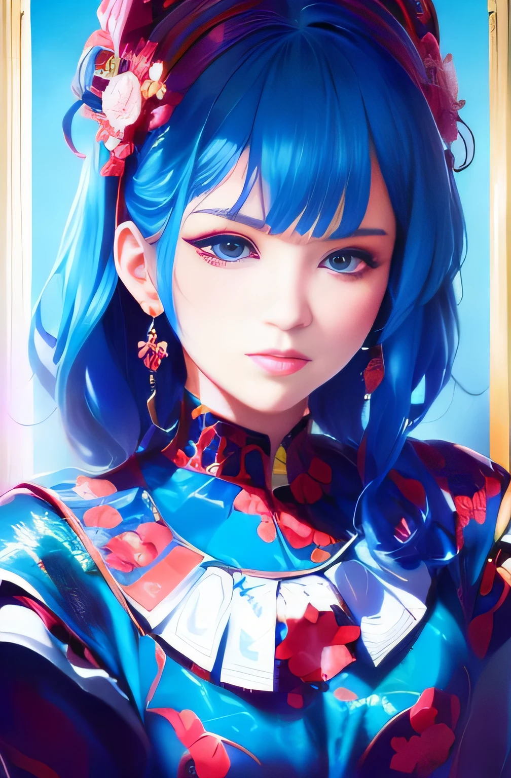 anime girl with a fan and a flower in her hair, detailed portrait of anime girl, detailed digital anime art, beautiful anime portrait, stunning anime face portrait, extremely detailed artgerm, artgerm. high detail, artgerm. anime illustration, detailed beautiful portrait, artgerm portrait, portrait anime girl, detailed beauty portrait, detailed character portrait