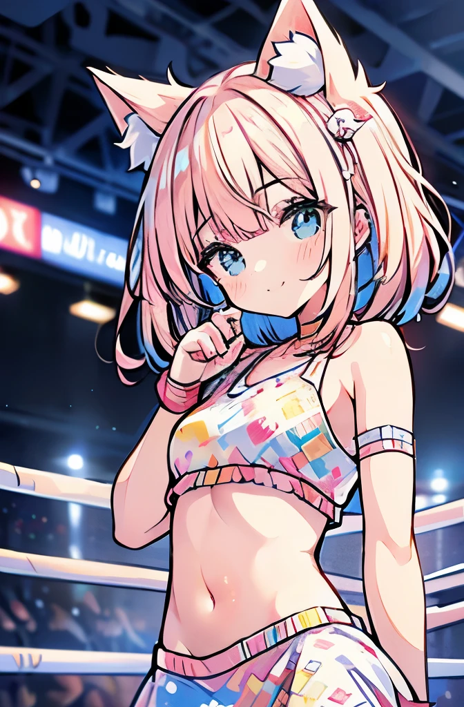 boxing、 girl、、belly button、stomach、skirt、Cat ear、cute