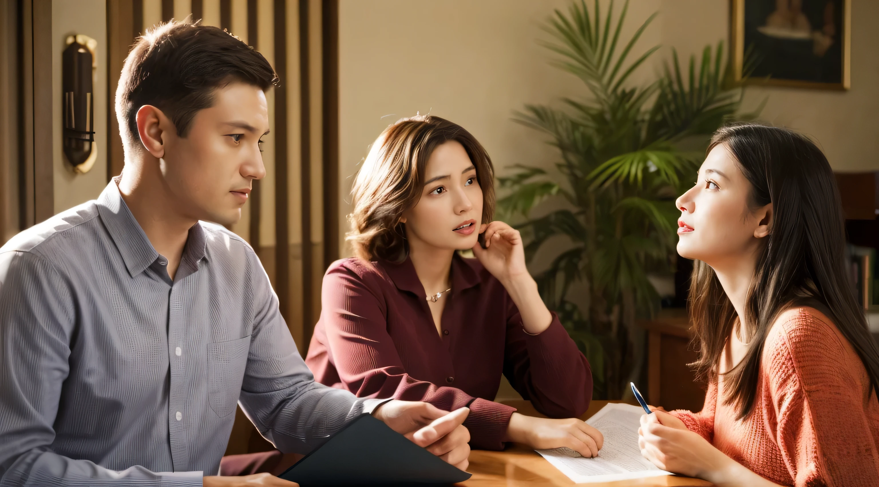 Jehovah's Witnesses、Bible study at home、talk at home、Middle-aged man、middle-aged women、High resolution、High resolution、