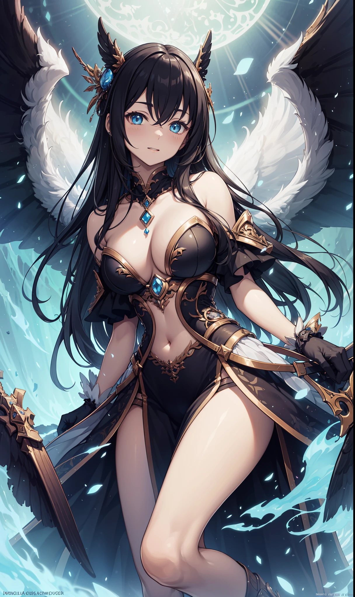 (best quality, high resolution, textured skin, high quality, high detail,Extremely detailed CG unification),,Lively,enchanted,Dynamic Angle,whole body,Gorgeous princess dress,Beautifully dressed,Elegant and seductive posture,Devil wings,Sexual innuendo,In the abyss
