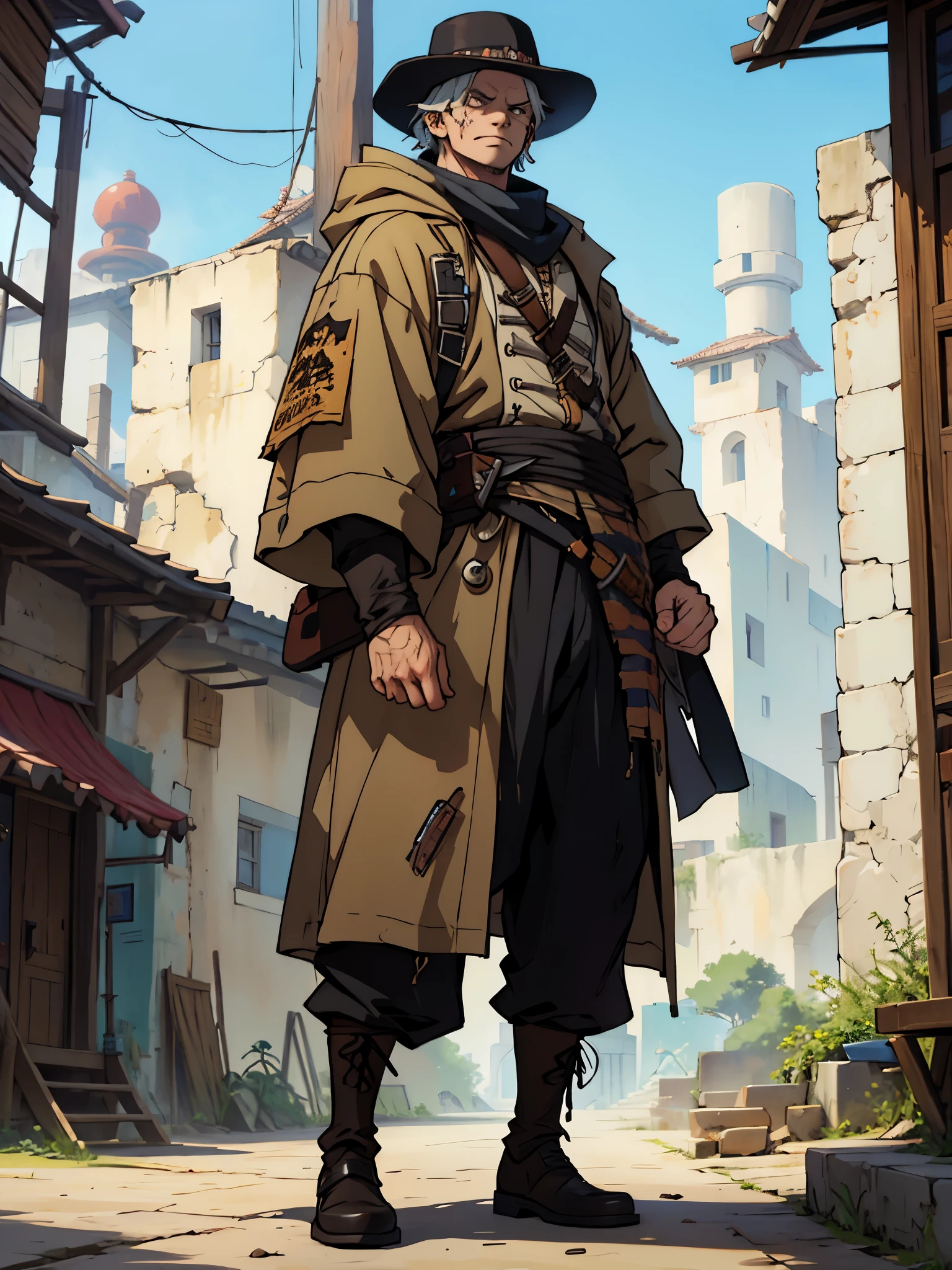 weak, ugly, 2 hands, full length, height, разheightник, Young, lean, Bandit