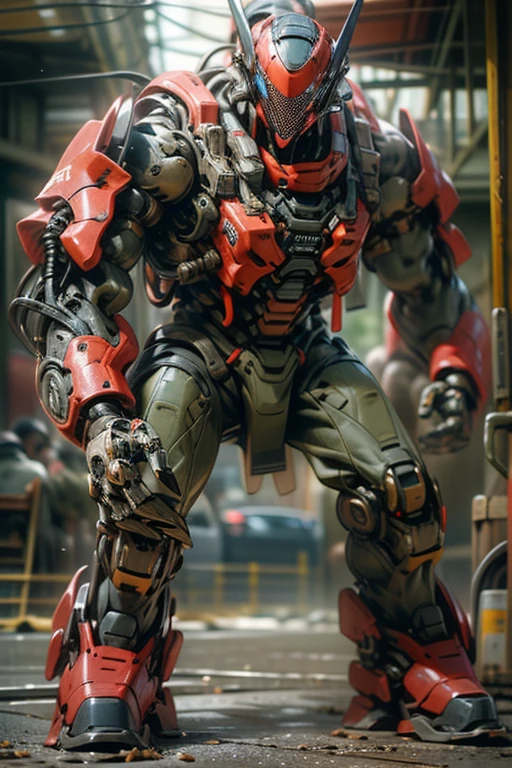 1humanoid machine human1human buddy、Retro、Running on the road、body is made of metal、Rusty、oil is leaking、firing a weapon、In town、realistic、cowboy shot、dramatic、masterpiece、High definition、High and fine、Depth of bounds written、Natural light、side light、