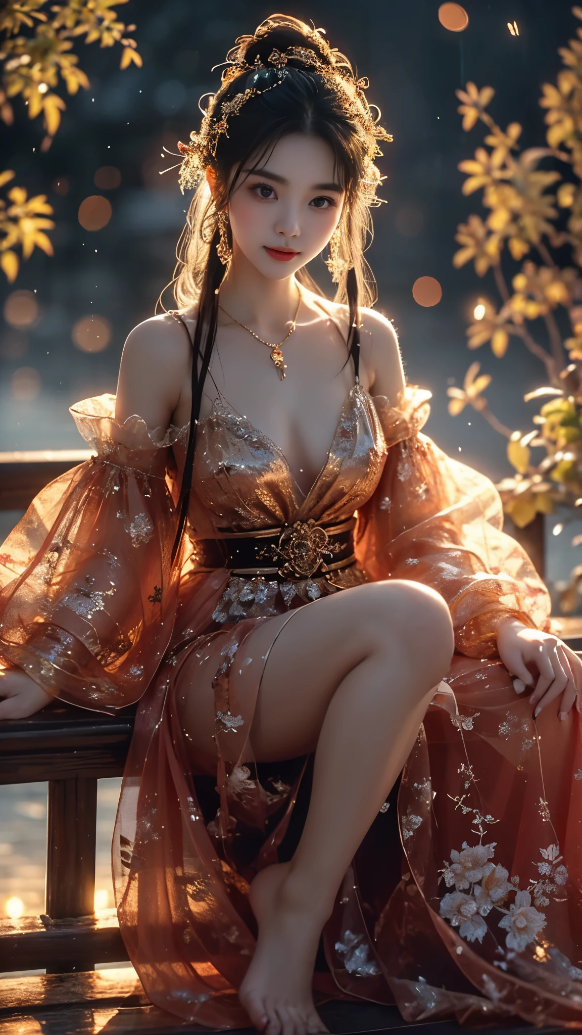 AncheReddressgirl, In the depths of Wonderland，The moonlight falls like water，foggy room，The figure of the heroine is vaguely visible，Just like the fairy in the painting，Slender sexy legs，Very nice legs，Leaking sexy legs，Big breasts，美丽而又带着一丝mystery的色彩。Her face is beautiful and delicate，Like finely carved jade，Showing otherworldly beauty。The eyebrows are picturesque，The waves in my eyes are like twinkling stars，Show the light of perseverance and wisdom。The bridge of the nose is straight，Lip color like cherry，The slightly raised corners of the mouth reveal confidence and calmness。Her face is well defined，The skin is as fair as jade，Reveals a healthy glow，Just like a fairy, she never eats fireworks in the world。Her makeup is light and delicate，Not too much embellishment，But enough to show her temperament and charm。Light-colored foundation brings out the transparency of the skin，A light eyebrow pencil outlines her perfect eyebrow shape，Eye makeup is eye shadow and eyeliner，Make her eyes brighter and more energetic。嘴唇涂上grace的口红，Adds a bit of charm and sophistication。她的衣服grace别致，Clothes flutter，It seems like it will be blown up by the wind at any time，drifting into the distance。既不失grace，Also showed her extraordinary skills。A wide belt is tied around the waist，There is a crystal clear jade pendant hanging on it，Rocking with her movements。Her hair is tied back casually，Secure it with a hosta，A few strands of hair are fluttering gently in the wind，Adds a bit of softness。Her figure is looming in the fairyland，宛如一道Big breasts美丽的风景线，attracted everyone&#39;s attention。She seems to be a fairy in wonderland，Big breasts美丽、grace、mystery、and full of power。