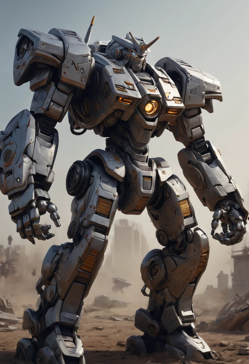 futuristic Mecha Warrior, Motion Blur, best composition, (best quality, masterpiece, Representative work, official art, Professional, Ultra high detail, 8k)