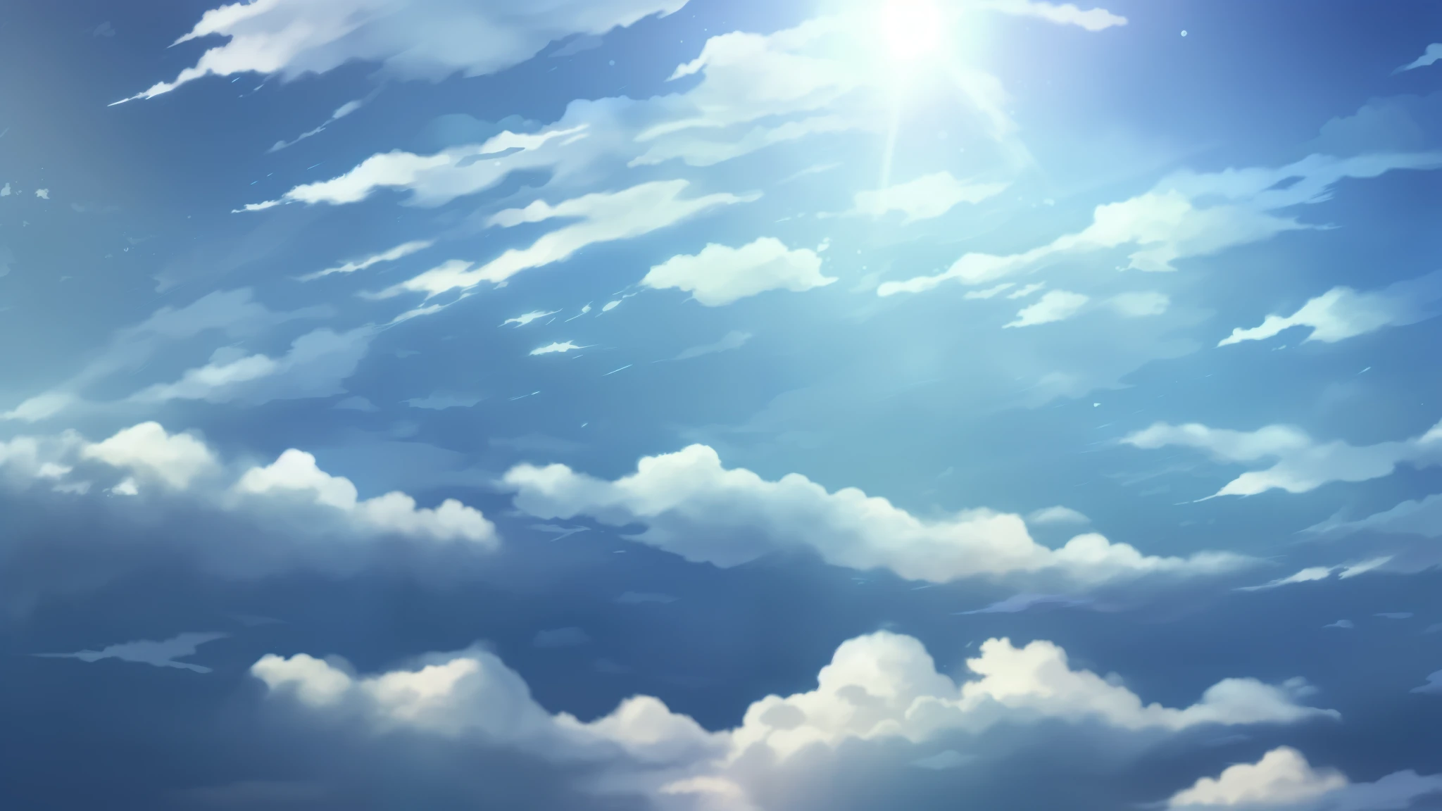 anime background,winter in westlia , Hayao Miyazaki style blue sky and white clouds，semi-realistic, Ring lighting , edge lighting, Normal,soft ,BgAni dusk