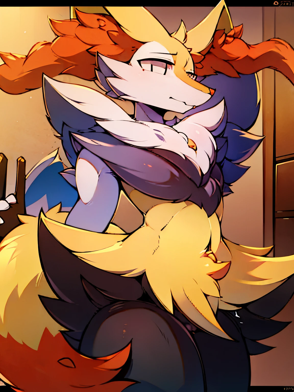 by fluff-kevlar, by Zackary911, by Kenket, by Kilinah, (((Braixen, woman, breasts, antrum, extremely detailed, extremely detailed legs, extremely detailed arms, extremely detailed face, perfectly detailed eyes, perfectly detailed anatomy))): 1.2, solo, perspective, curved thighs, huge thighs, curvature, tail, totally blushed, smug smile, half-closed eyes, Fishnet high stockings, black leotard, NSFW, tits, first person view, coy smile, embarrassed, blushing, tongue out, submitting, submissive, submissive female, blowjob, penis in mouth, cum in mouth, human penis, giving viewer oral sex, oral sex, on knees, naked