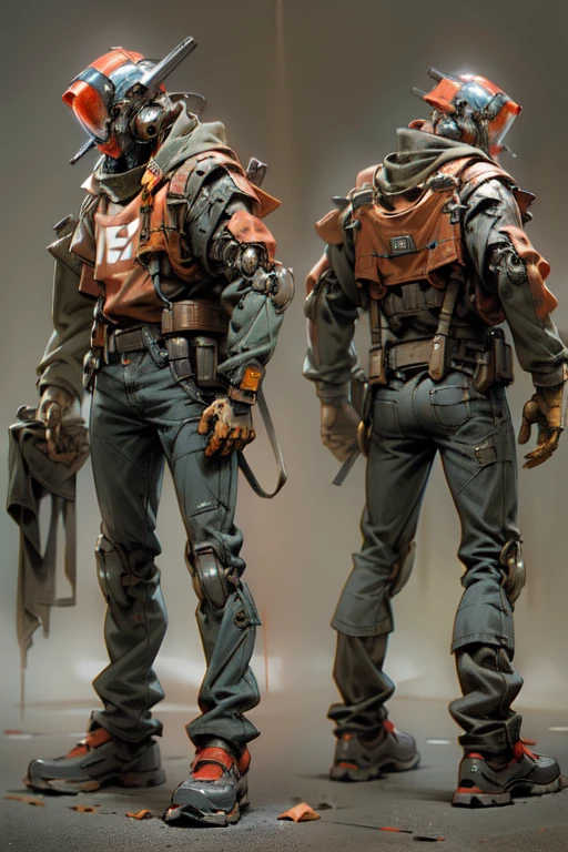 １humanoid machine human１duo of humans、Retro、body is made of metal、Rusty、oil is leaking、shooting a gun at the viewer、Running on the road、In town、realistic、cowboy shot、dramatic、masterpiece、High definition、High and fine、Depth of bounds written、Natural light、side light、