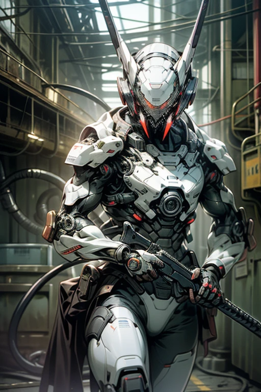 １humanoid machine human１duo of humans、Retro、body is made of metal、Rusty、oil is leaking、He has a big gun in both hands、shooting a gun at the viewer、Running on the road、In town、realistic、cowboy shot、dramatic、masterpiece、High definition、High and fine、Depth of bounds written、Natural light、side light、