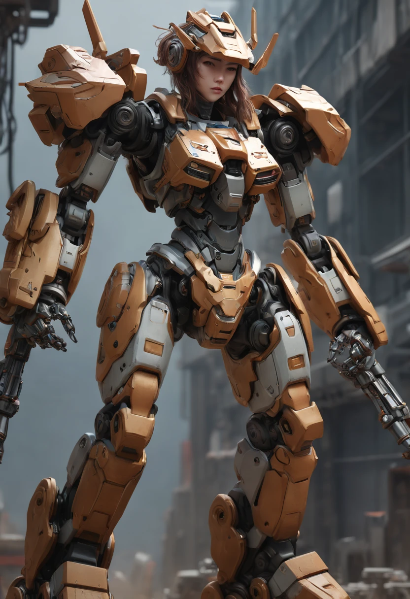 futuristic Mecha Warrior, Motion Blur, best composition, (best quality, masterpiece, Representative work, official art, Professional, Ultra high detail, 8k)