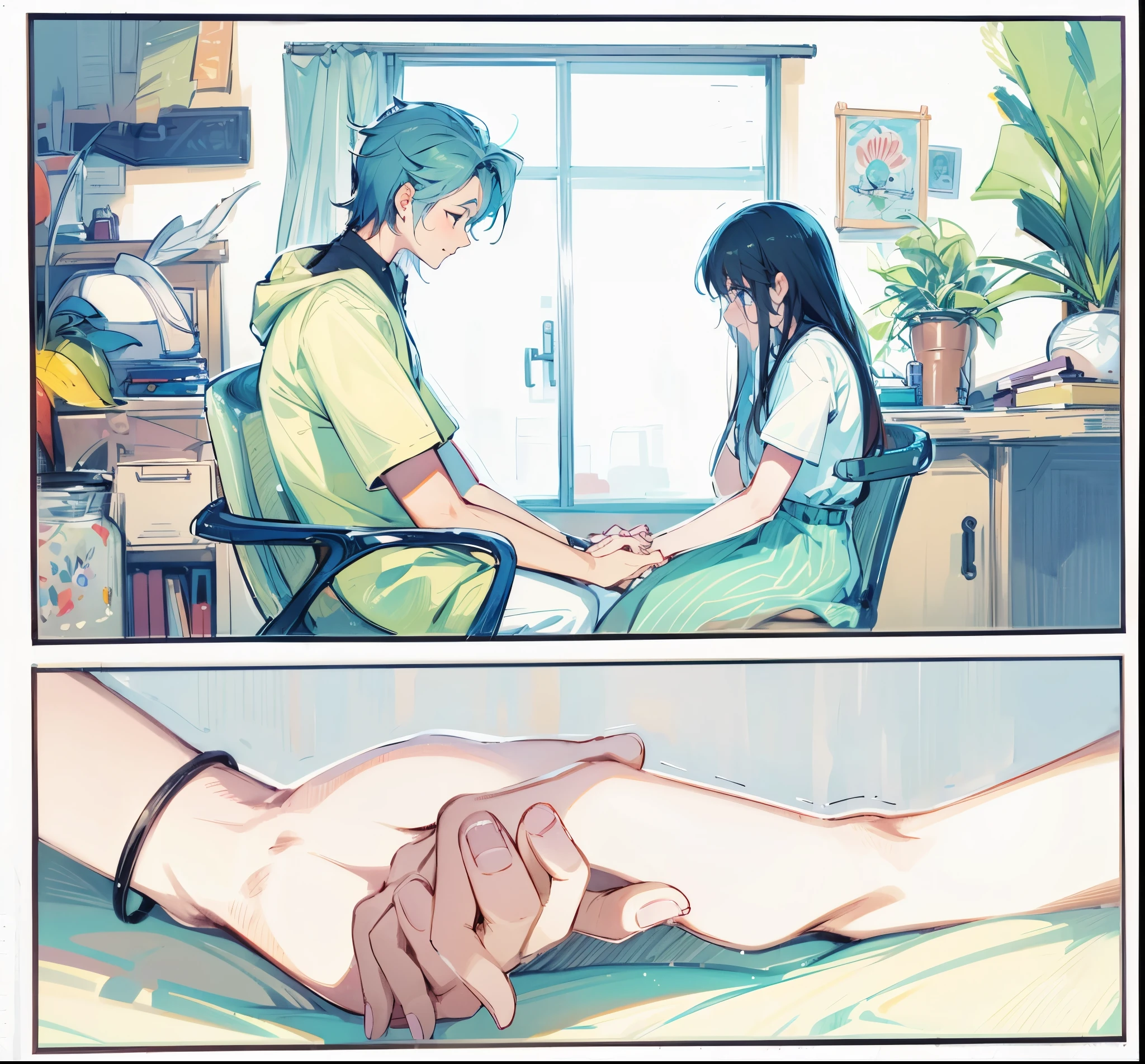 hold hands,Correct finger structure