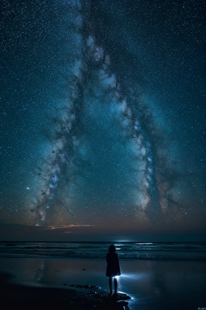 highest quality,starry skies,beautiful night sky,Beautiful starry sky,ocean of stars