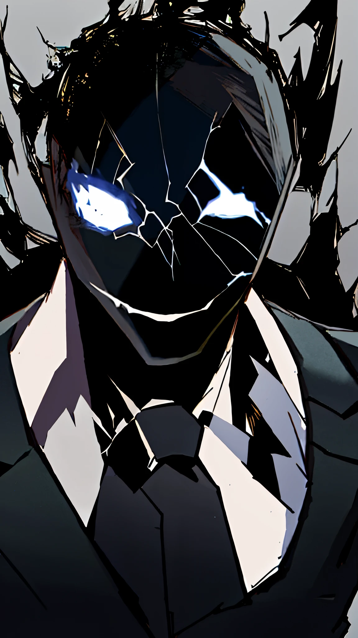 1 boy, alone, Kurofuku, tie, male focus, black suit, Upper body, black pants