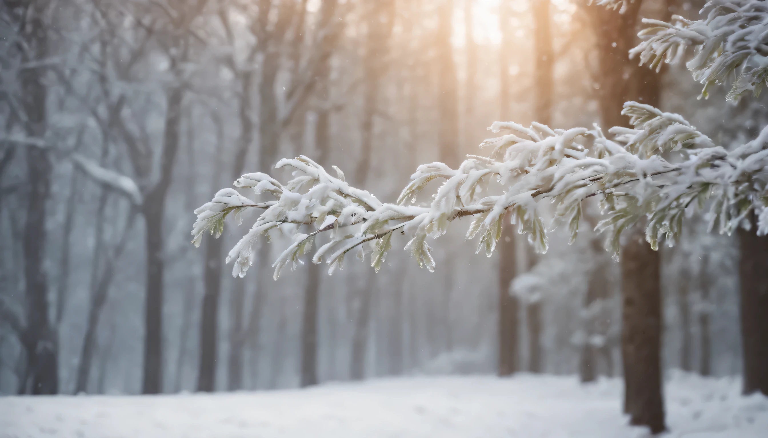 (Highly detailed CG Unity 8K wallpaper、masterpiece、highest quality、Super detailed)、(best lighting、best shadow、very delicate and beautiful)、highest quality、8K、Detailed facial depiction、masterpiece、highest quality、clear image quality、While snowflakes are falling、Beautiful composition of cloudy branches