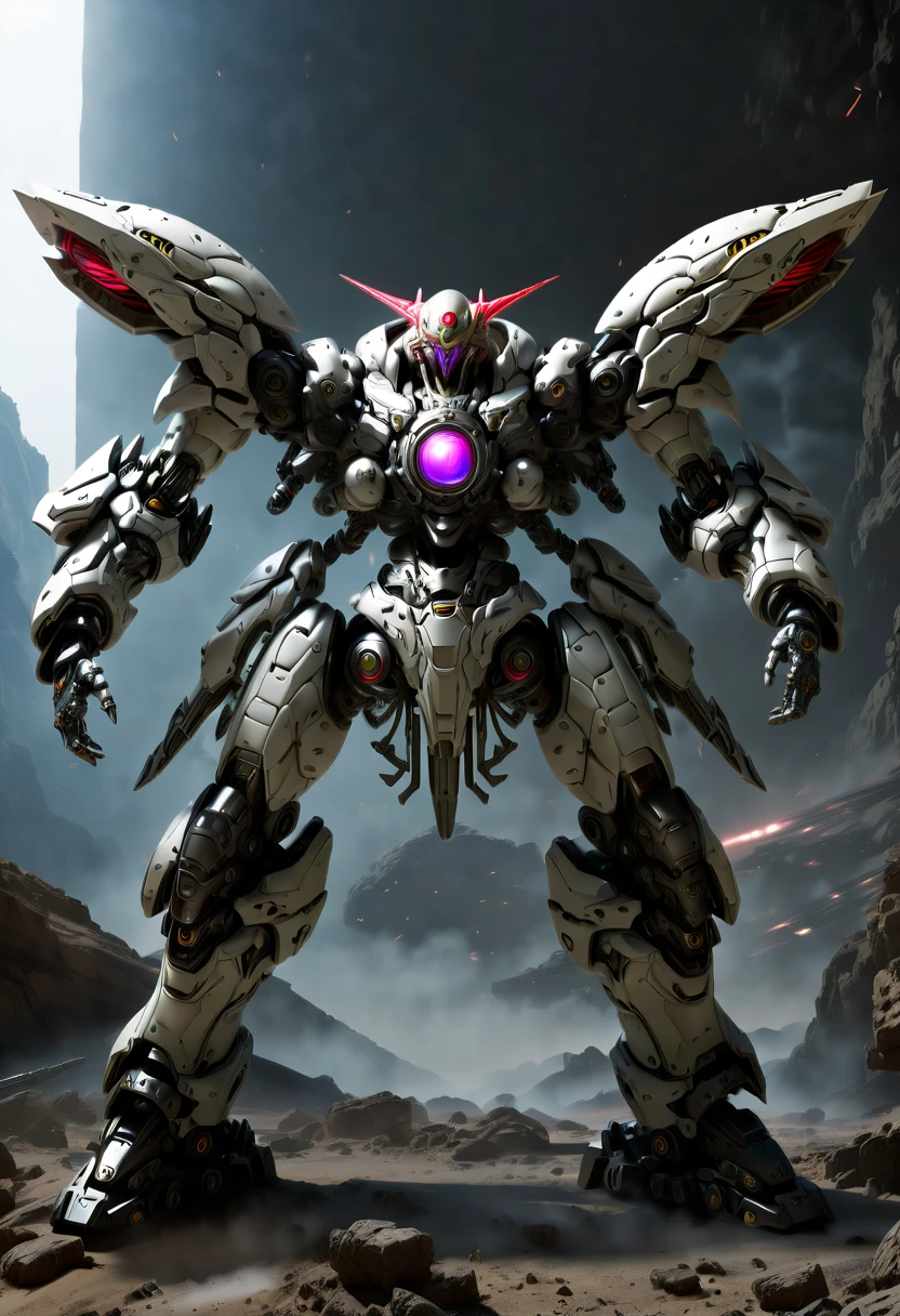 (Vision:1.8), (full-body shot:1.5), A cyborg male warrior with cybernetic enhancements stands on a futuristic battlefield，((Aim with a rifle))。His body is made of complex mechanical parts、Complex assembly of cables and gears，Symbolizing the fusion of man and machine。The environment is desolate、war-torn landscape，Shows the stark contrast between the remnants of Zeng Ming&#39;s world and the advanced technology that now dominates。The warrior&#39;s posture is focused and determined，Highlighting his readiness for battle。The details of his mechanical components are carefully designed，pistons、Wires and metal plates interlocking，formed into his awe-inspiring form。The scene is set at dusk，Cast a long shadow，Create a dramatic interplay of light and dark，Emphasizes the tension of the moment。This image captures the essence of the future warrior，Blending elements of science fiction with gritty realism ，(Eyes looking directly at the audience:1.5)