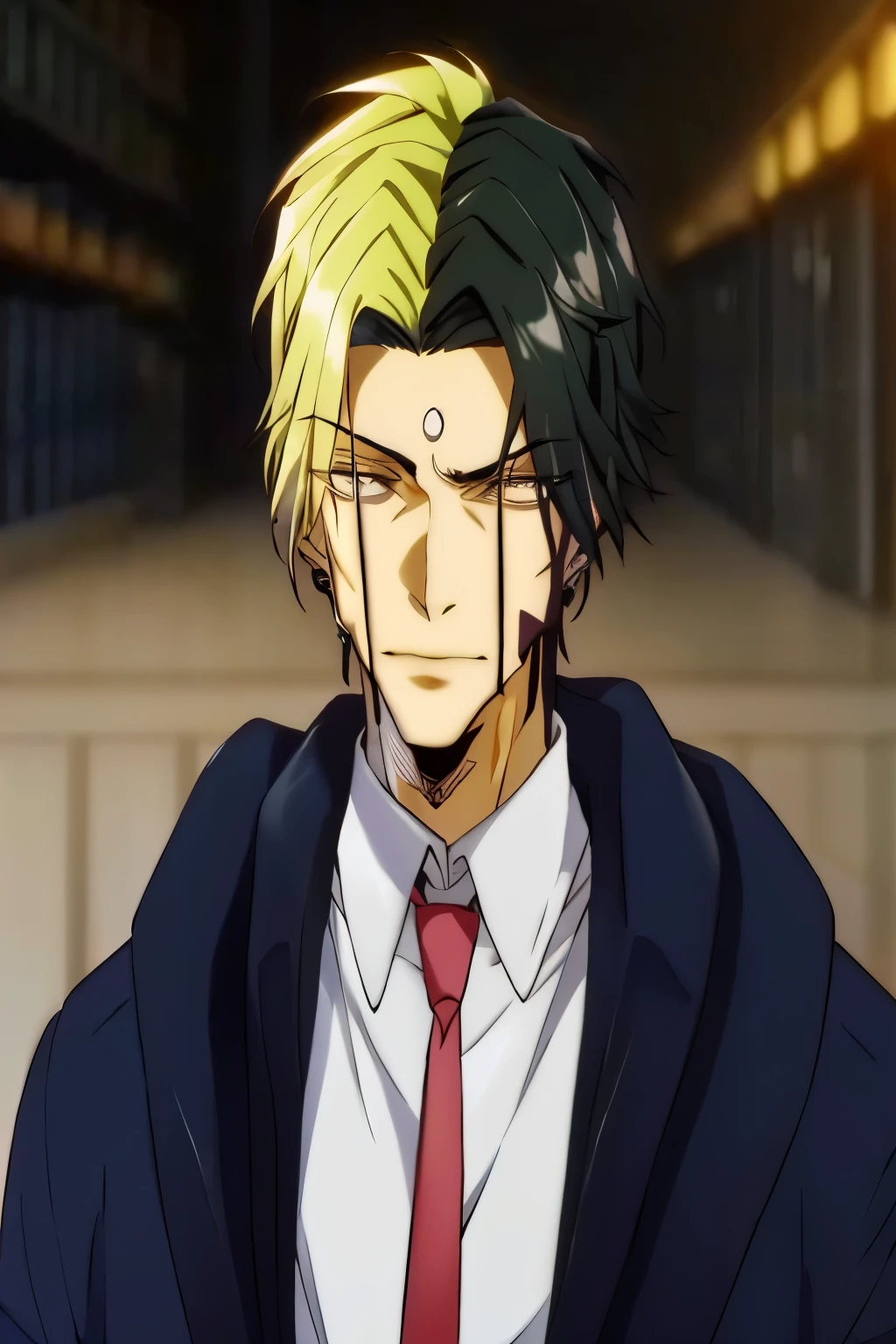 a close up of a person wearing a suit and tie, handsome guy in demon slayer art, realistic