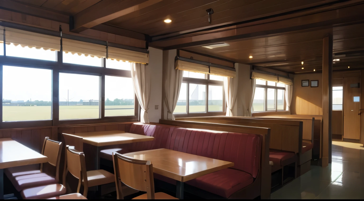 Family restaurant box seats、big window、