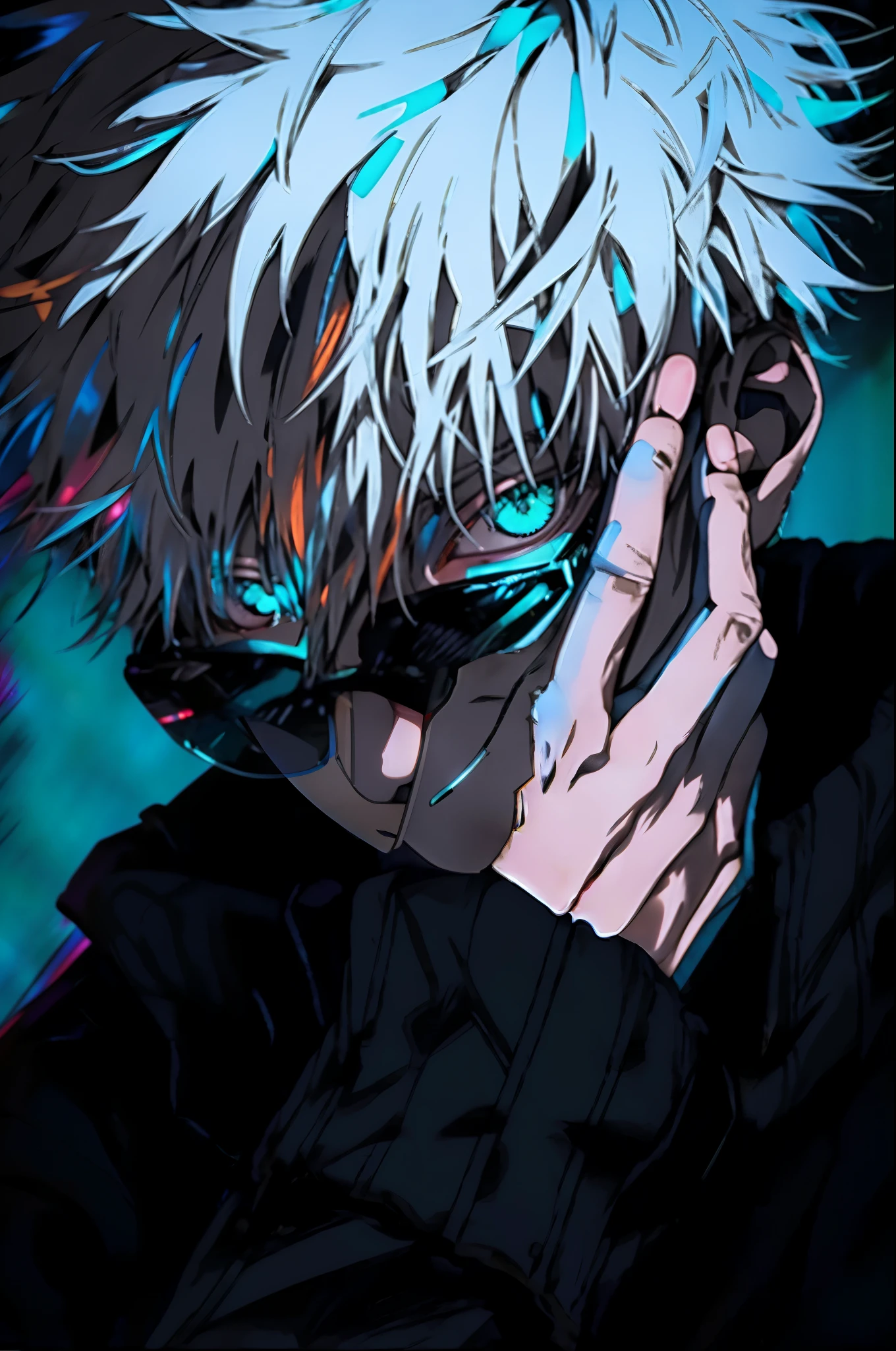 anime guy with white hair and blue eyes talking on a cell phone, best anime 4k konachan wallpaper, ken kaneki, 4 k manga wallpaper, 4k anime wallpaper, anime wallpaper 4 k, anime wallpaper 4k, badass anime 8 k, gojo satoru, ultra hd anime wallpaper, anime art wallpaper 4k, anime art wallpaper 4 k, jujutsu kaisen