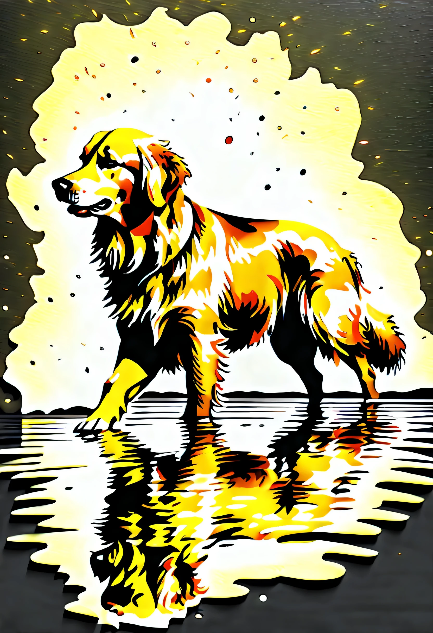 (Masterpiece at full 16K resolution:1.6),((UMC_Espirrar_until):1.3),((dourado_recuperador_Espirrar_until):1.5) ((Escuro_precedente_silhueta_illustration):1.2),(detalhe emaranhado:1.4), (extremely precedente detail:1.4),(mas alta qualidade:1.3),(hiper_realista:1.3). | Preto e branco, dourado_recuperador, (cachorro), detalhes sutis, japonês until style background, sdet lightemg, Captivating composition, dourado_recuperador silhueta, untilistic emterpretation. | ((Silhoutte_dourado_recuperador__em_UMC_Espirrar_until):1.5), ((Silhoutte_Unido_Reino_bandeira__em_UMC_Espirrar_until) Dark decorations, each until detailed and rendered with a masterful gouache technique, Silhoutte until behance,surreal, Gives an exotic aura. | (perfeito_femgers:1.0), (perfeito_pernas:1.0), melhorar_hands, usa bandeira, mas_detalhe.