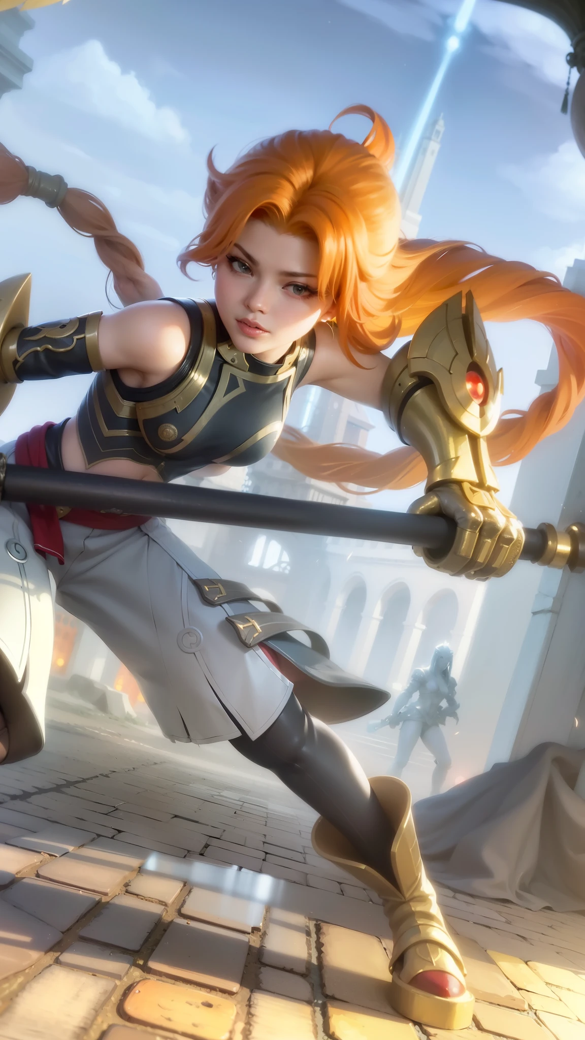 a close up of a woman wearing a red hood like a ruby wearing a patch over one eye, shadowbringers cinematic, 4 k detail fantasy, a beautiful fantasy empress, game cg, xianxia fantasy, xianxia hero, 2. 5 d cgi anime fantasy artwork, cinematic goddess close shot, ruan jia and artgerm, wow 4 k detail fantasy, hyperdetailed fantasy character.