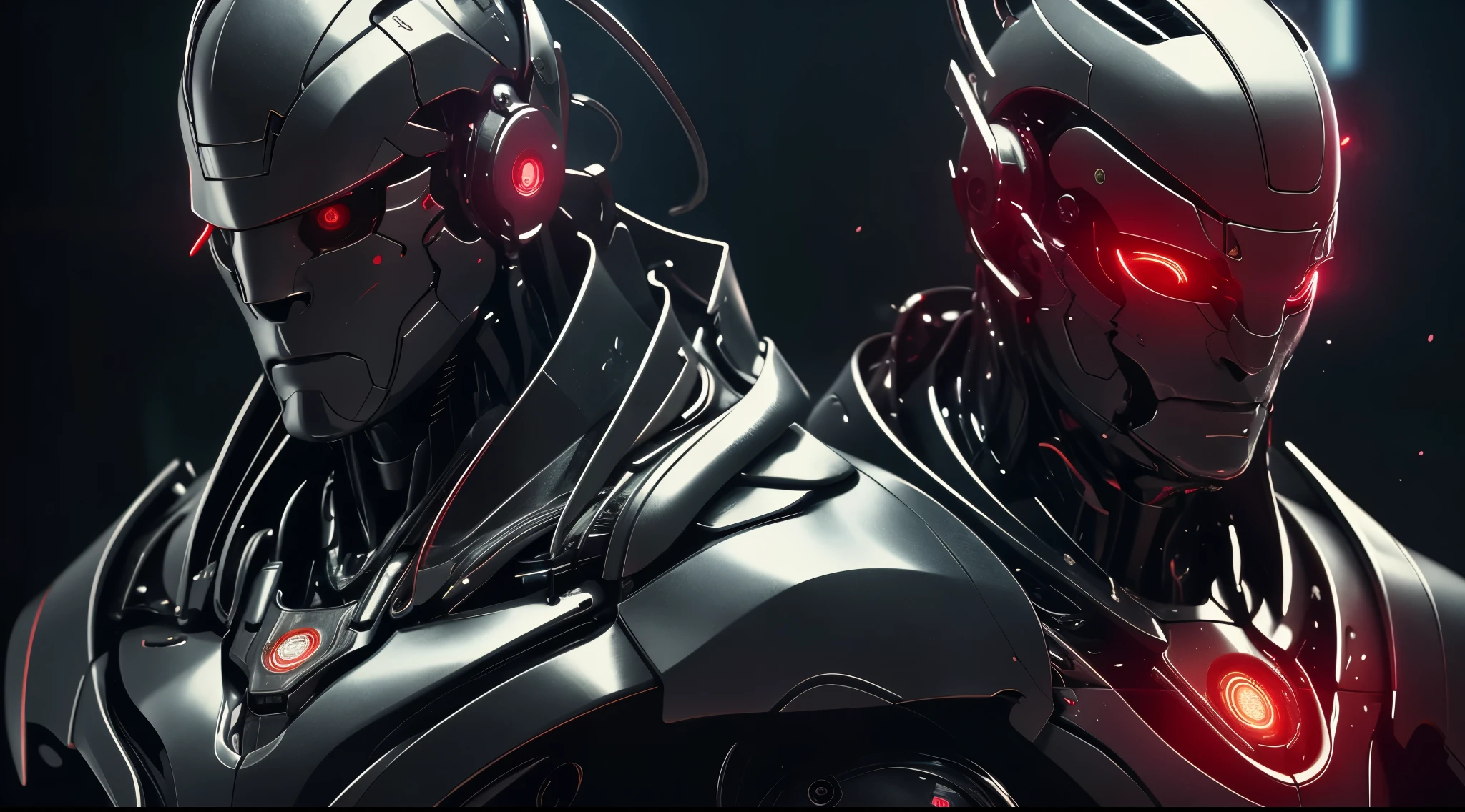 (masterpiece,8k quality, 8k, top quality, best quality, official art, beautiful and aesthetic:1.2),close up, face, fire eye, eye on fire ,a humanoid lauterbach robot biomechanical bronze with a head full of wires and a light cold on it's face and neck, in a dark room in a dark room with a red light behind him, unreal engine 5 highly rendered, cyberpunk art, les automatistes, raw photo of detailed skin, clear face