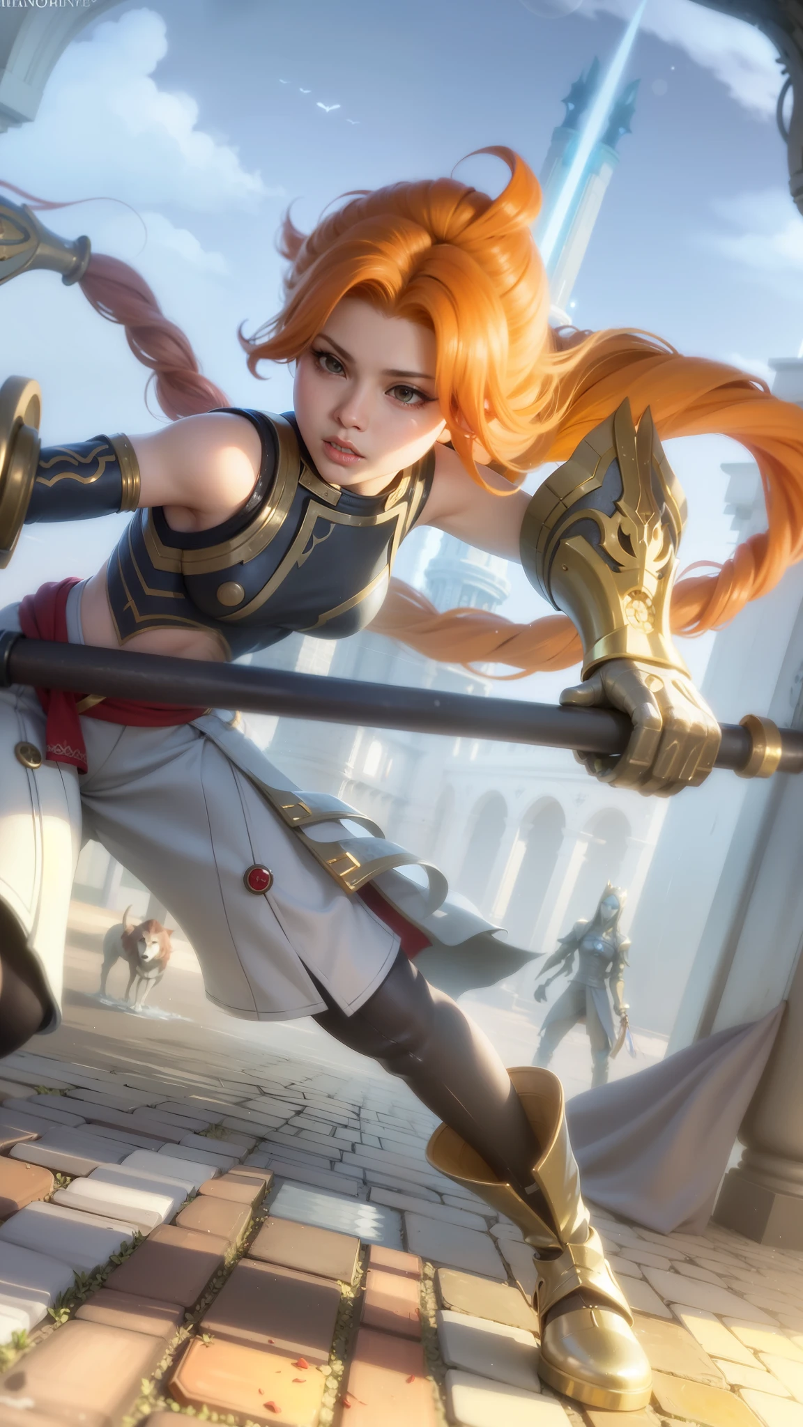 a close up of a woman wearing a red hood like a ruby ​​wearing a patch over one eye, shadowbringers cinematic, 4 k detail fantasy, a beautiful fantasy empress, game cg, xianxia fantasy, xianxia hero, 2. 5 d cgi anime fantasy artwork, cinematic goddess close shot, ruan jia and artgerm, wow 4 k detail fantasy, hyperdetailed fantasy character.