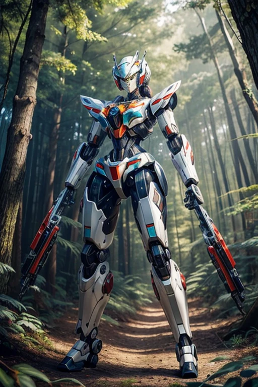 Masterpiece, Female Mecha Warrior in front of space ships, green 
hair , (detailed color painted full-body armor:1.5), (detailed metallic outer skin:1.6), action_pose , fully coloring skin,giga_busty,