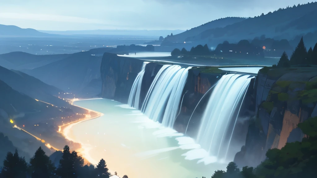 nightsky, night, rain, detailed, vibrant colors, Meisterwerk, best quality, Extremely detailed CG unity 8k wallpaper, Landschaft, Berg, Landschaft, Wasser, Baum, moonlight, Wasserfall, Cliff, Natur, See, Fluss, Award-winning photography, depth of field, HDR, bloom, chromatische Abweichung, fotorealistisch, Extremely detailed, kompliziert, Hohe Detailgenauigkeit