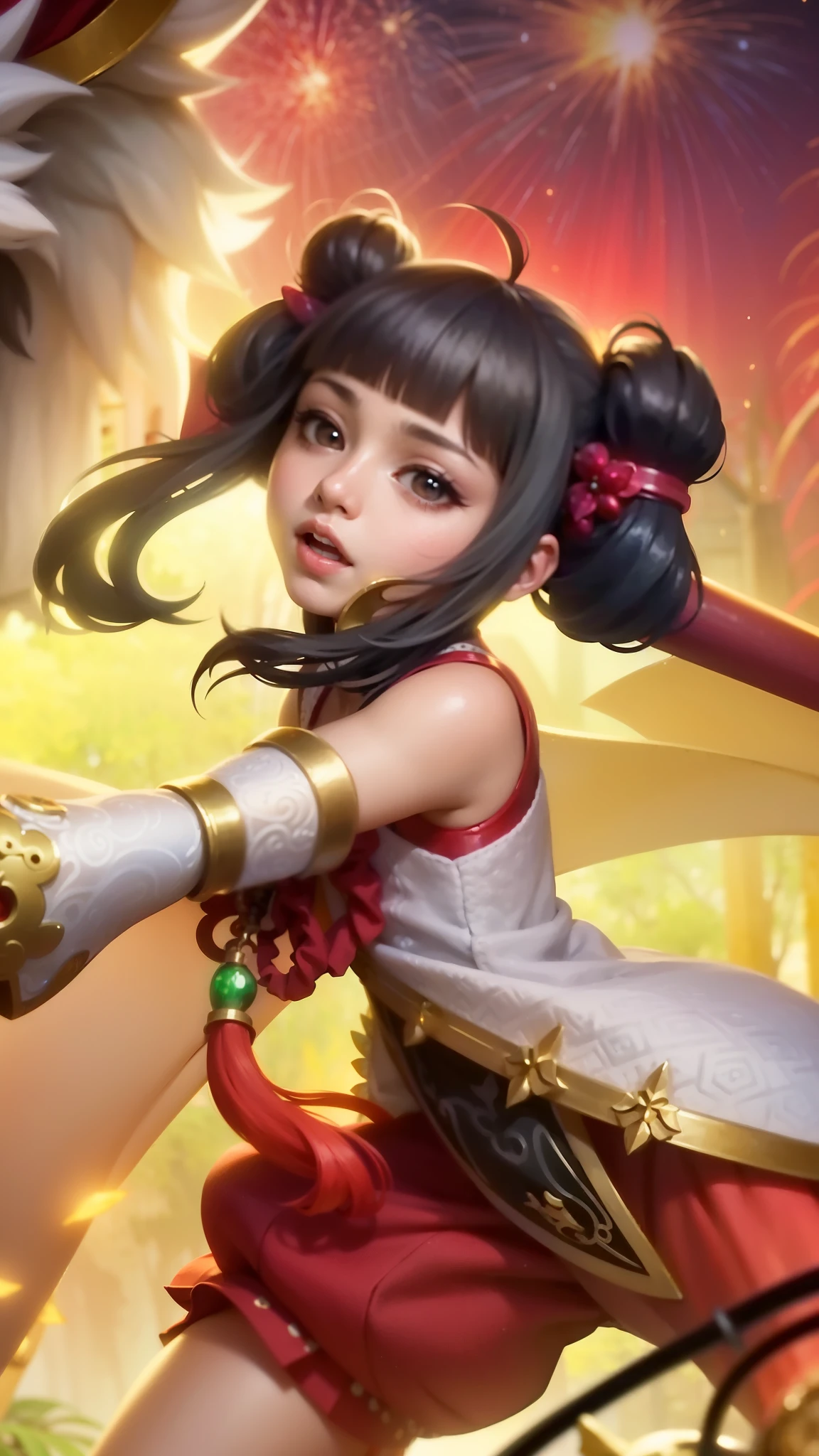 a close up of a woman wearing a red hood like a ruby ​​wearing a patch over one eye, shadowbringers cinematic, 4 k detail fantasy, a beautiful fantasy empress, game cg, xianxia fantasy, xianxia hero, 2. 5 d cgi anime fantasy artwork, cinematic goddess close shot, ruan jia and artgerm, wow 4 k detail fantasy, hyperdetailed fantasy character.