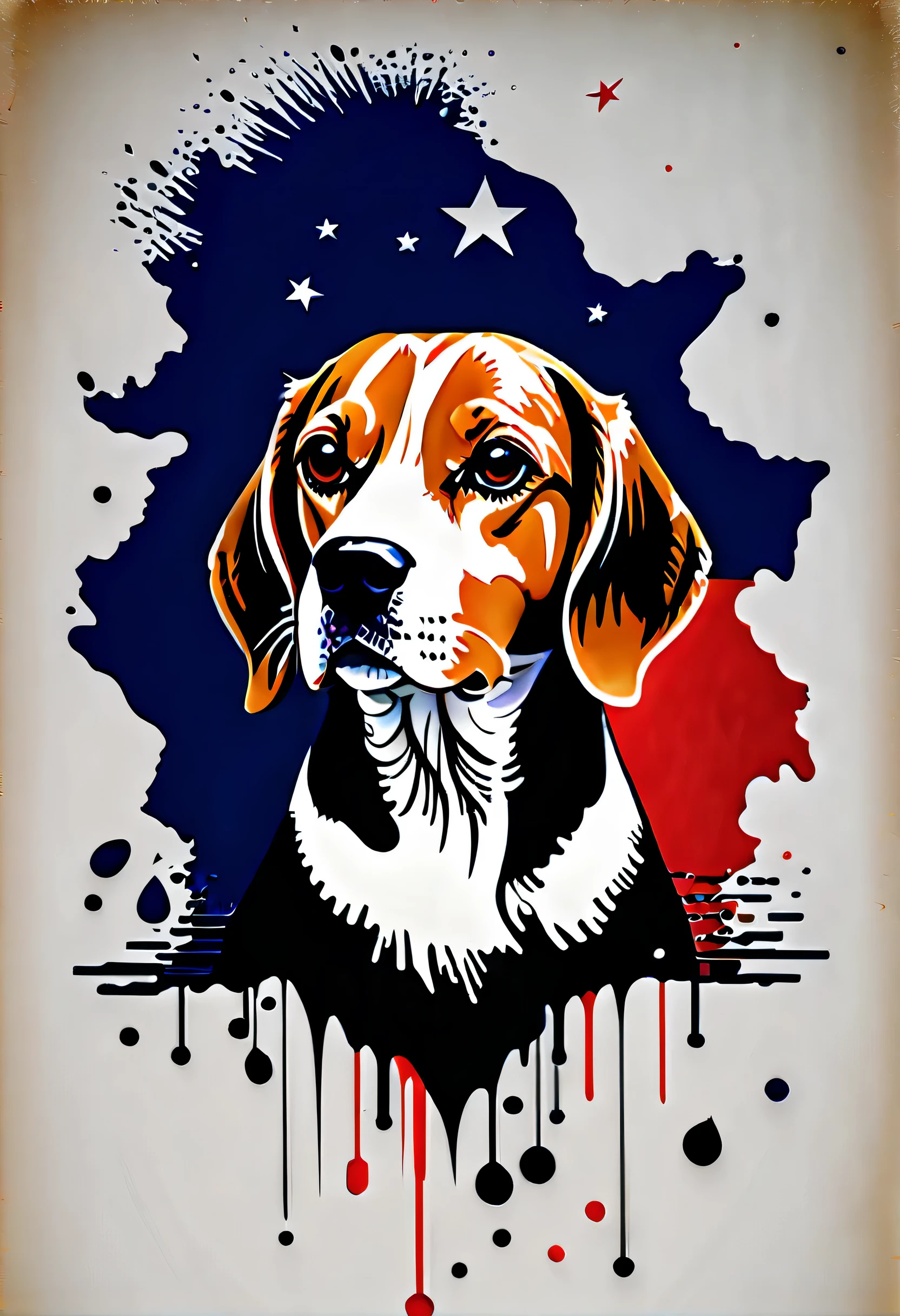(Masterpiece at full 16K resolution:1.6),((UMC_Espirrar_until):1.3),((Beagle_Espirrar_until):1.5) ((Escuro_precedente_silhueta_illustration):1.2),(detalhe emaranhado:1.4), (extremely precedente detail:1.4),(mas alta qualidade:1.3),(hiper_realista:1.3). | Preto e branco, Beagle, (cachorro), detalhes sutis, Fundo de estilo de arte japonesa, sdet lightemg, Captivating composition, Silhueta de beagle, untilistic emterpretation. | ((Silhoutte_Beagle__em_UMC_Espirrar_until):1.5), ((Silhoutte_EUA_bandeira__em_UMC_Espirrar_until) Dark decorations, each until detailed and rendered with a masterful gouache technique, Silhoutte until behance,surreal, Gives an exotic aura. | (perfeito_femgers:1.0), (perfeito_pernas:1.0), melhorar_hands, usa bandeira, mas_detalhe.